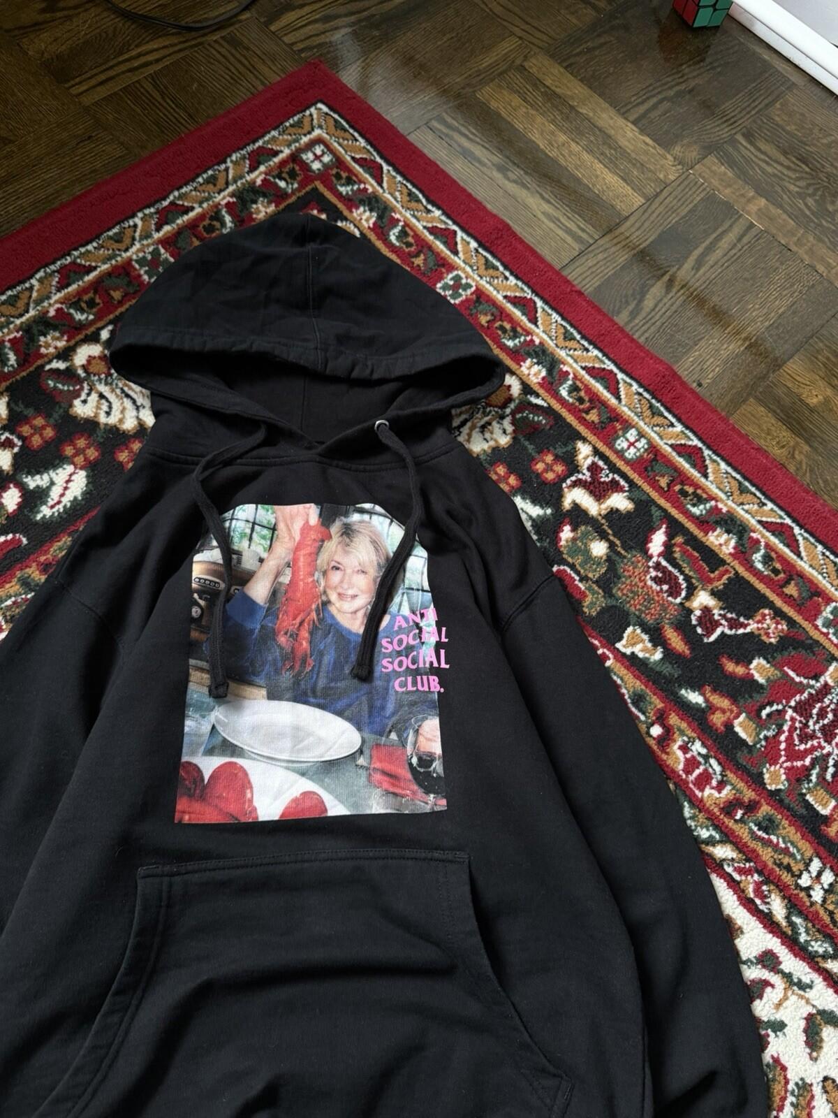 Anti Social Social Club Martha Stewart Lobster Hoodie Unisex S Black ASSC