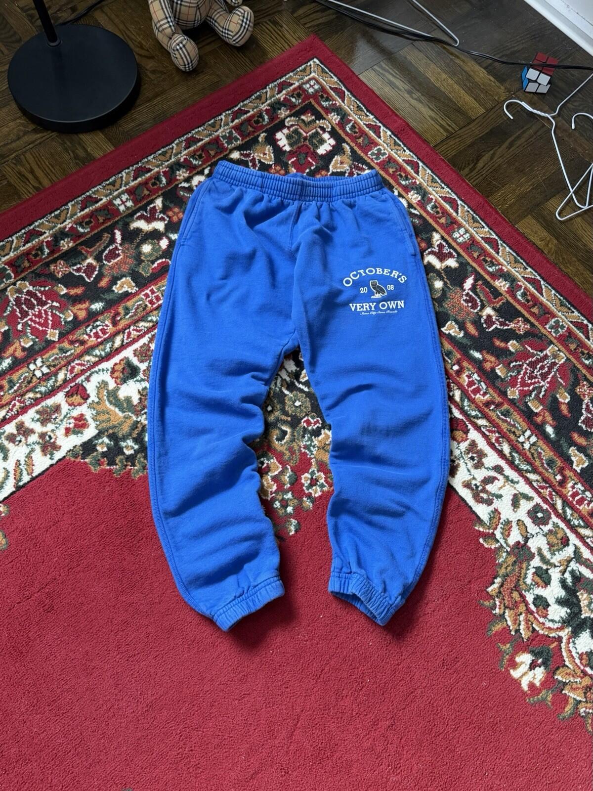 October’s Very Own Collegiate Blue Sweatpants Size S OVO Drake