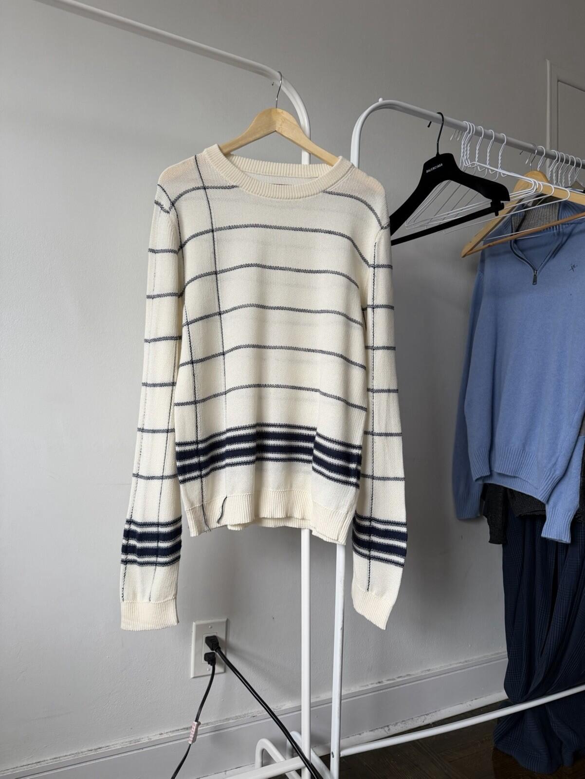 Maison Martin Margiela Oversized Striped Knit Sweater Wool Blend
