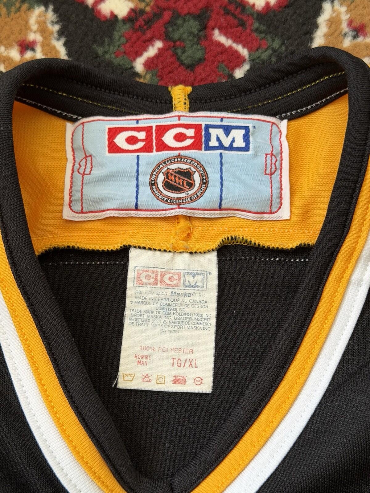 VTG 90s Ccm Boston Bruins Black Bears Classic NHL Hockey Jersey Mens XL*