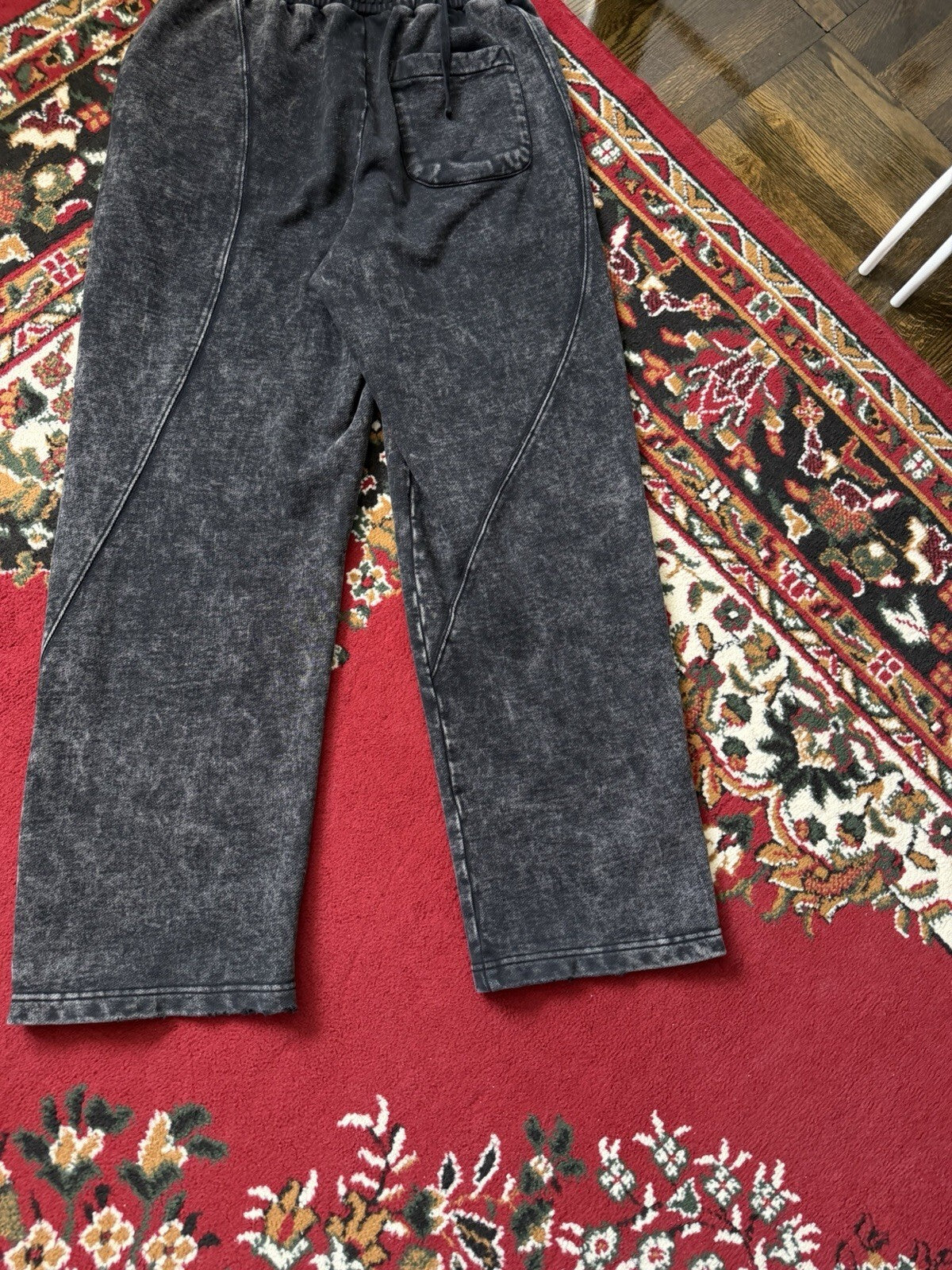 Dime MTL Small Logo Relaxed Straight Sweatpants Navy Size Large