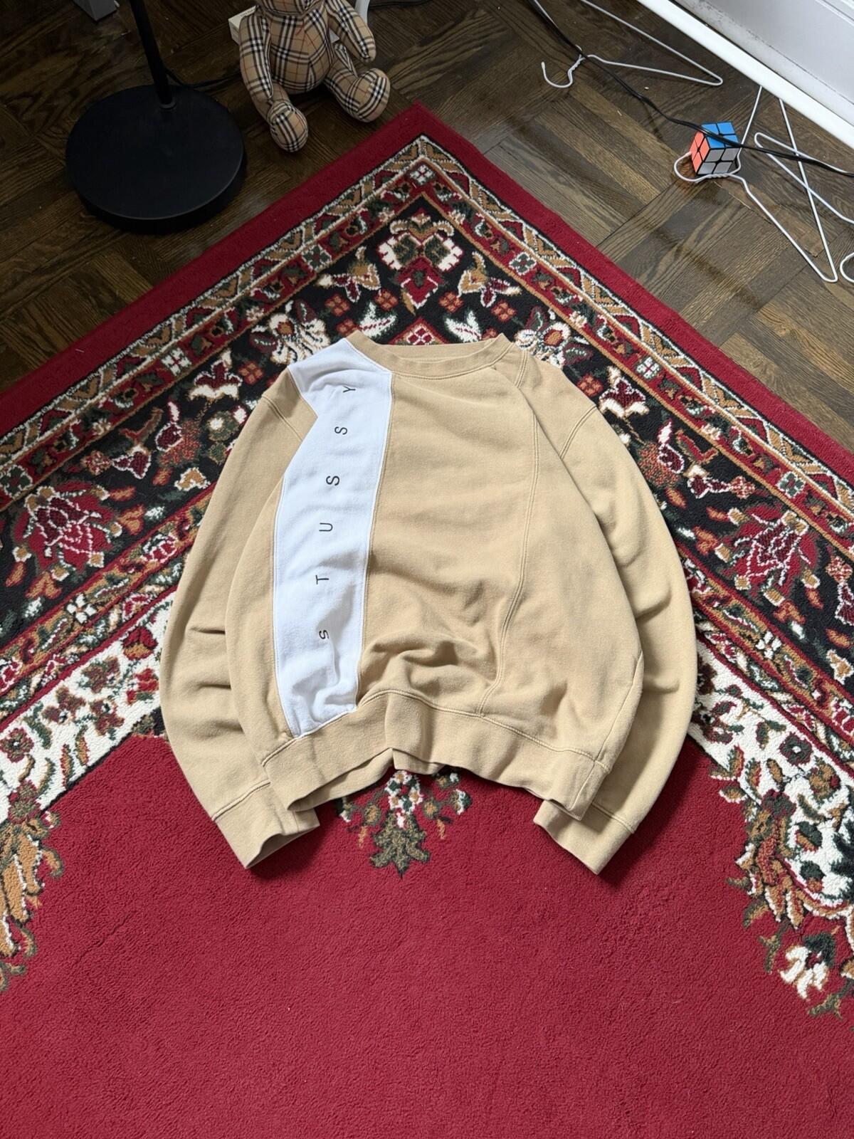 Stussy Paneled Crewneck Sweatshirt Size S Mens Pullover