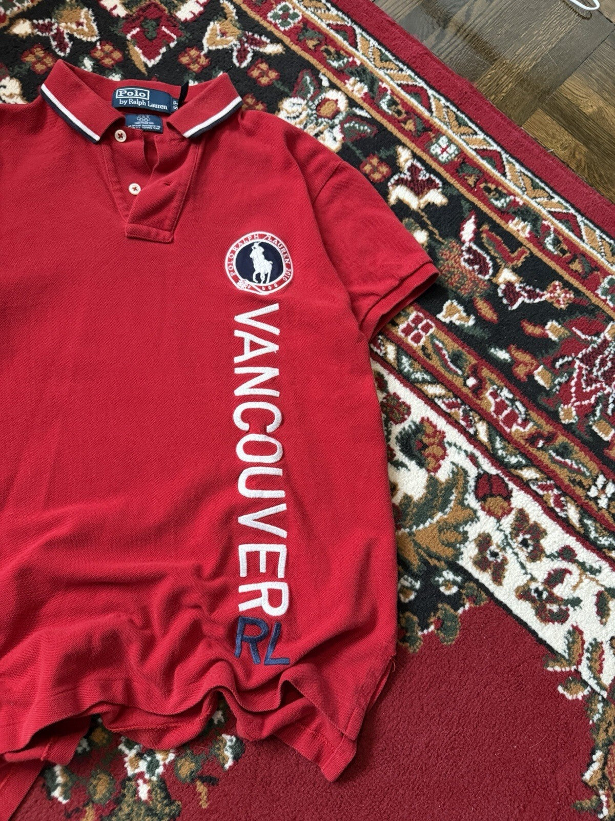 Polo Ralph Lauren Shirt Size S Custom Fit Red Team USA Vancouver Olympic 2010Y2K