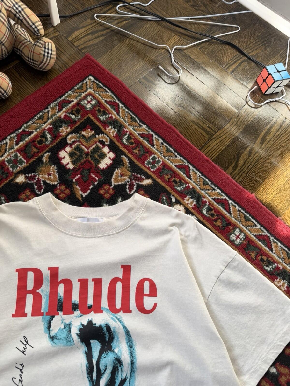 Rhude God Help Me Tee "Vintage White" Size L Made In USA