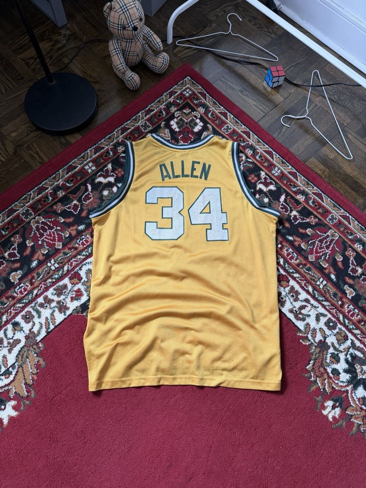 Vintage Reebok Seattle Supersonics Ray Allen #34 HC Jersey NBA Size XL