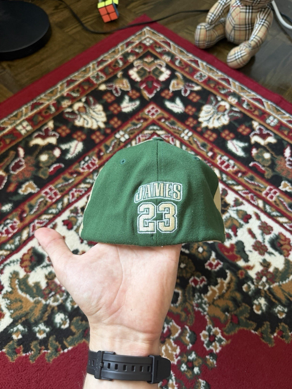 Notre Dame Fighting Irish Hat Cap Fitted Mens Small Green NCAA Basketball Nike