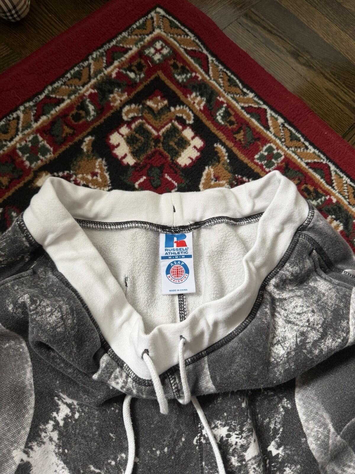 ASAP Worldwide X Russell Athletic Sweatpants White/Black Men’s Size Medium