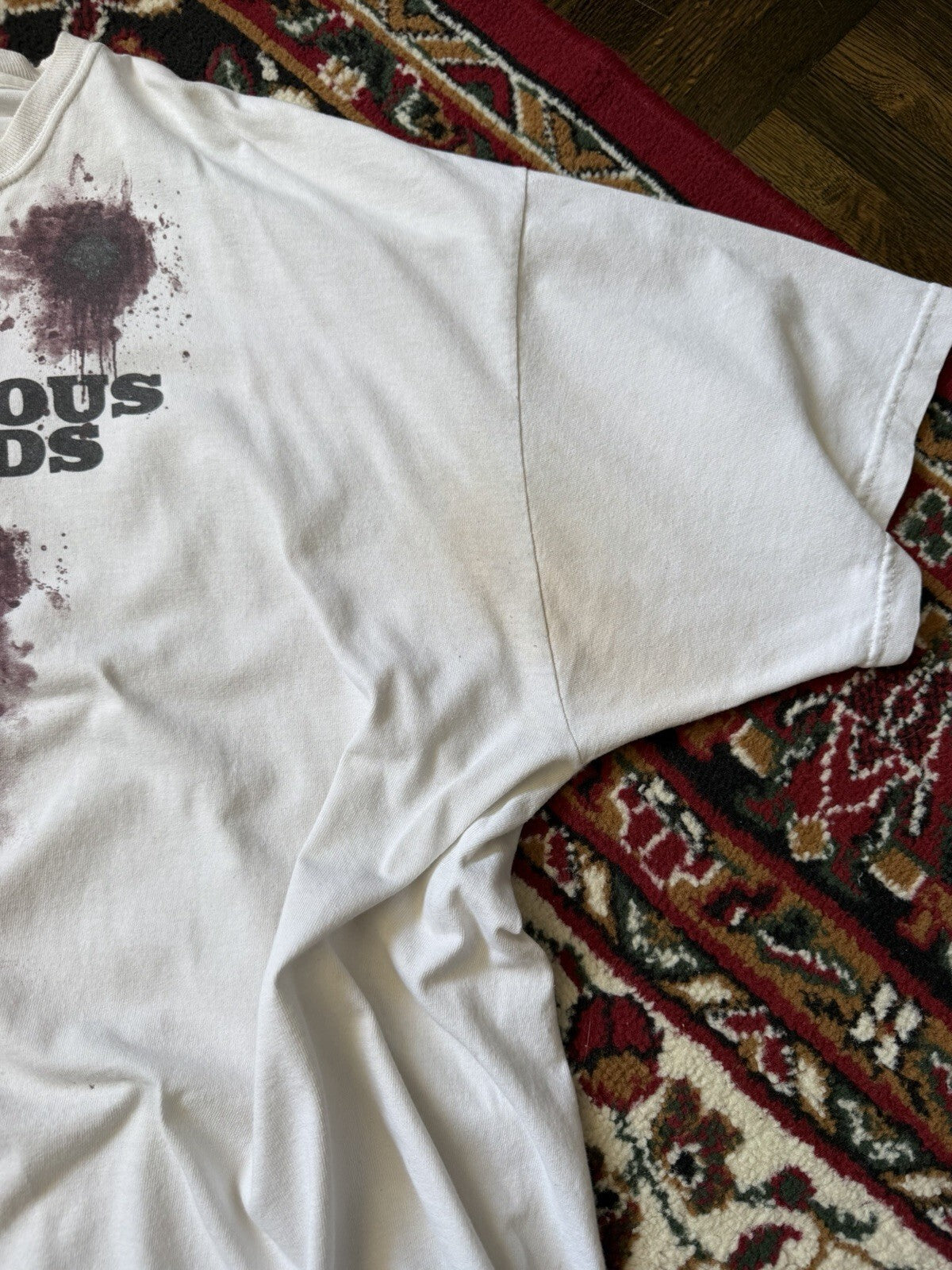Inglourious Basterds War Tarantino Bullet Holes Shirt Movie Promo XXL Brad Pitt