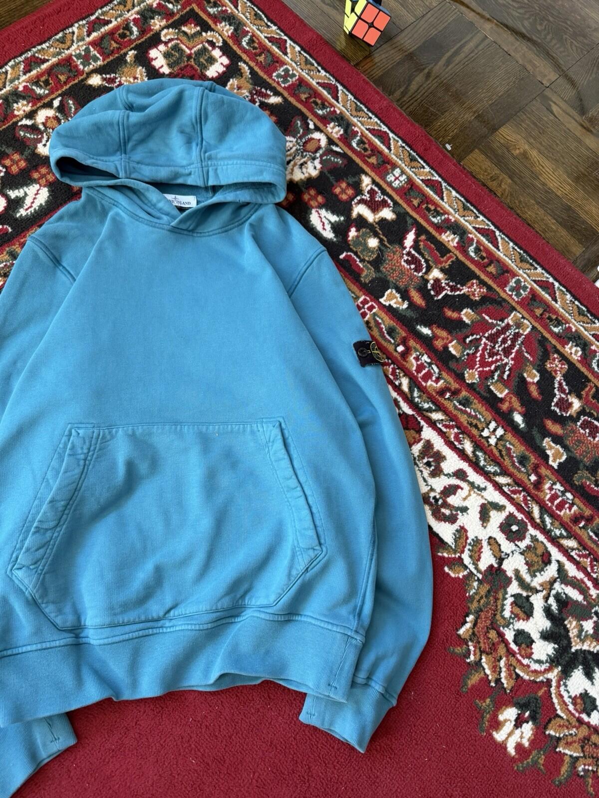 Stone Island Junior Blue Badge Logo Hoodie Authentic