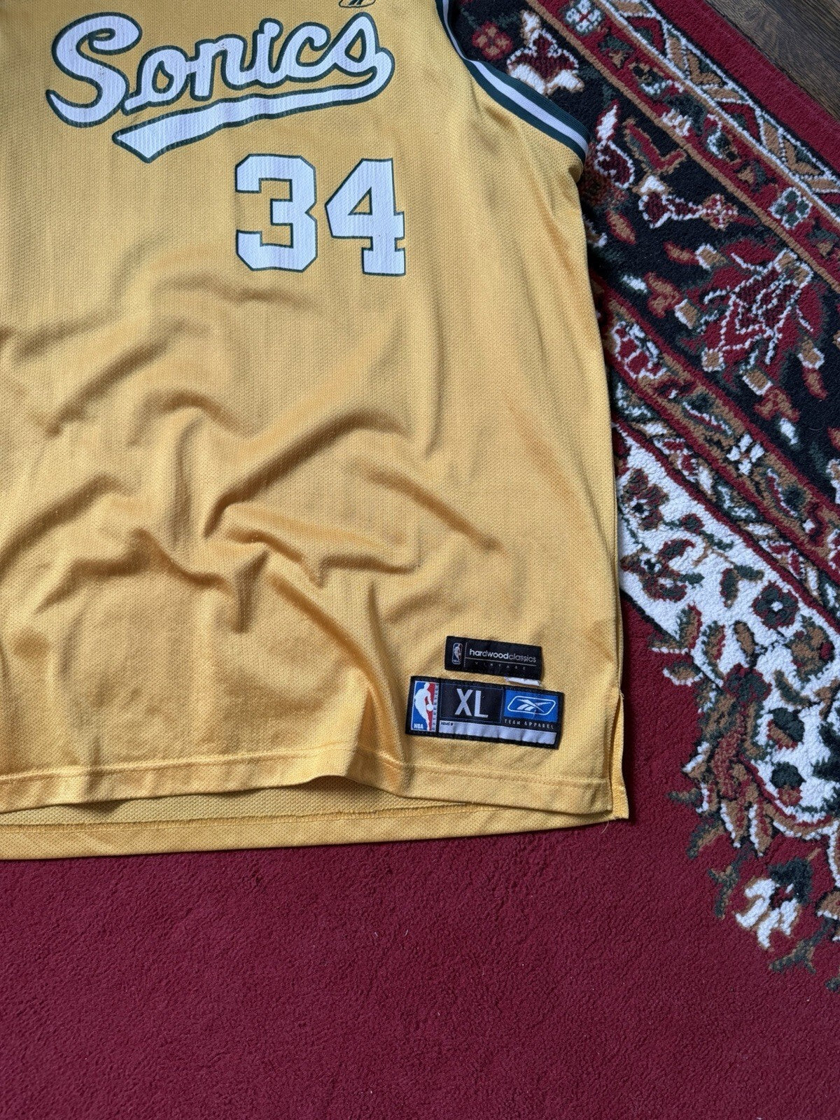 Vintage Reebok Seattle Supersonics Ray Allen #34 HC Jersey NBA Size XL