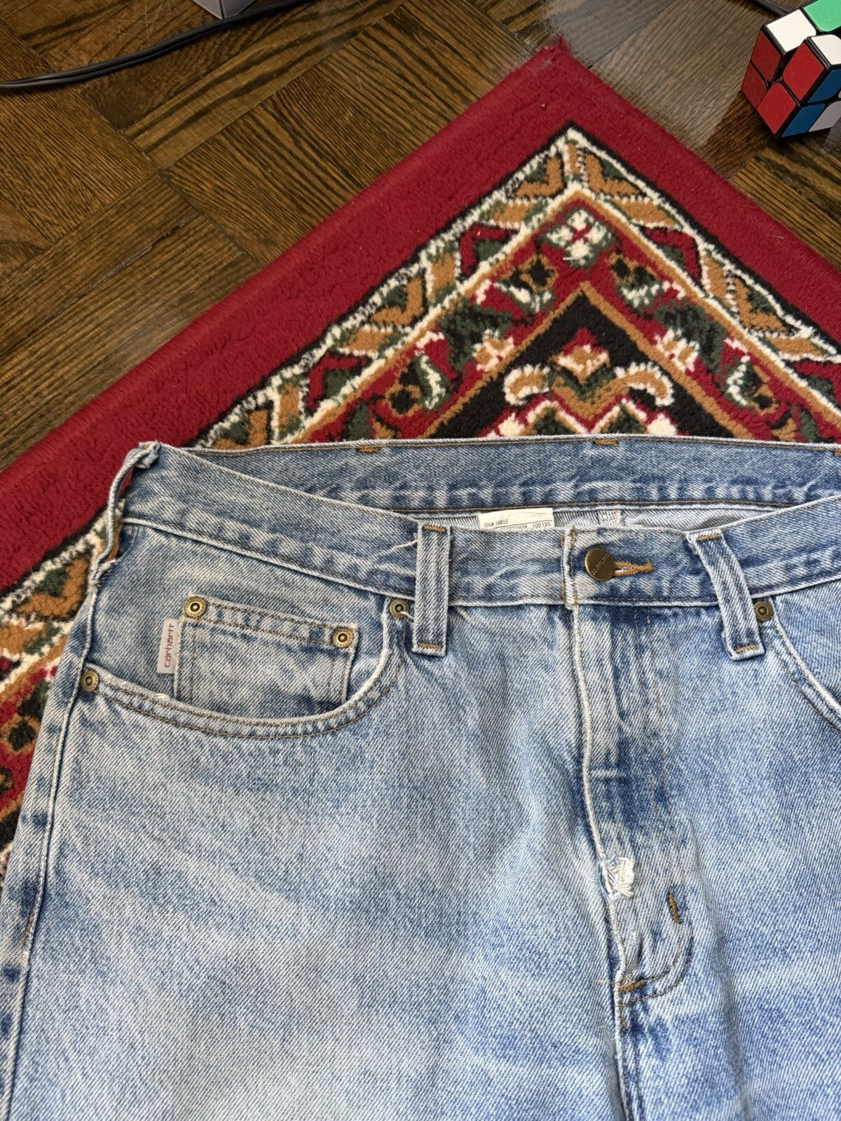 Vintage Carhartt Jeans Mens B480 DPS Denim Tradinional Fit Workwear