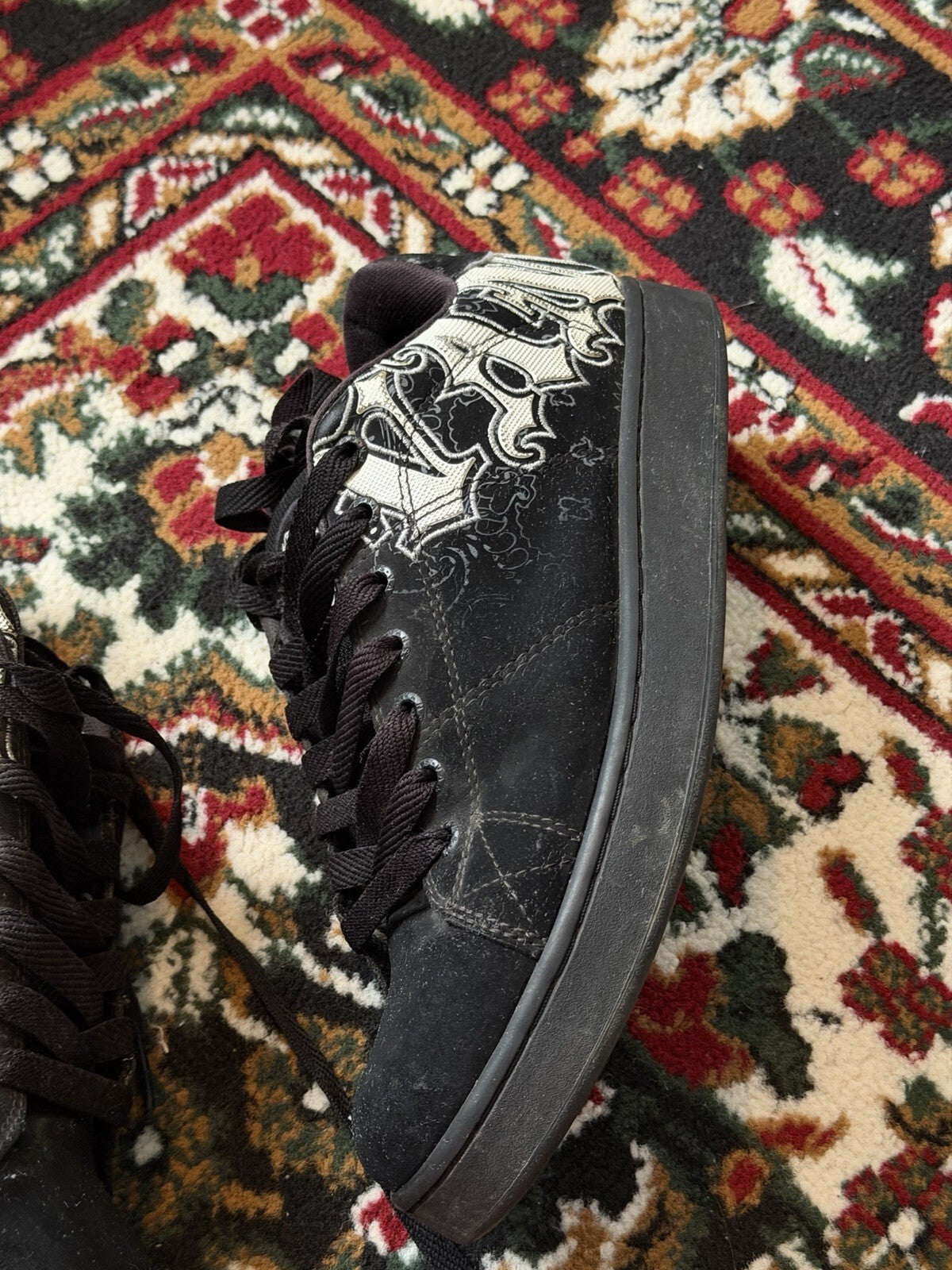 Vintage Vans Widow Chunky Skater Shoes Men’s Size 9.5 Skulls Grunge Goth Y2K