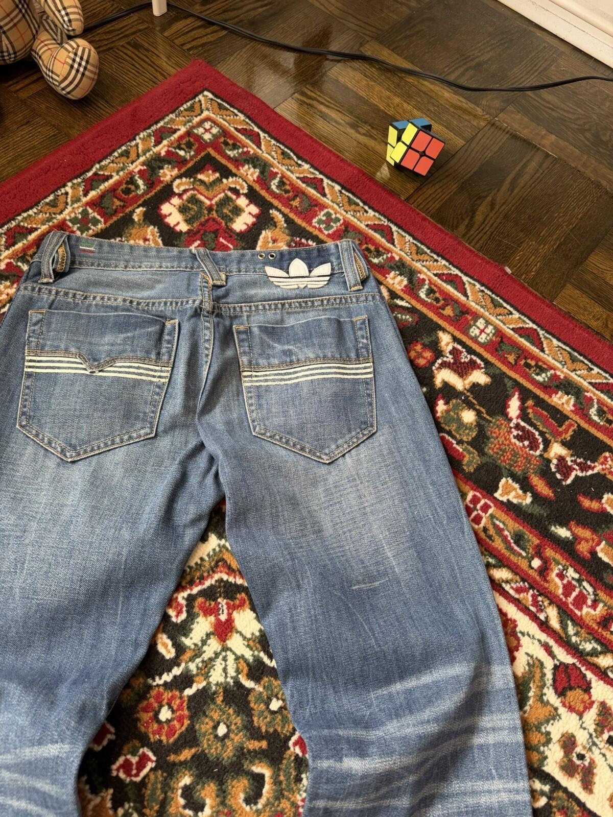 Diesel x Adidas Jeans Mens Blue Viker-AD Straight Trefoil Denim Tag 29x32