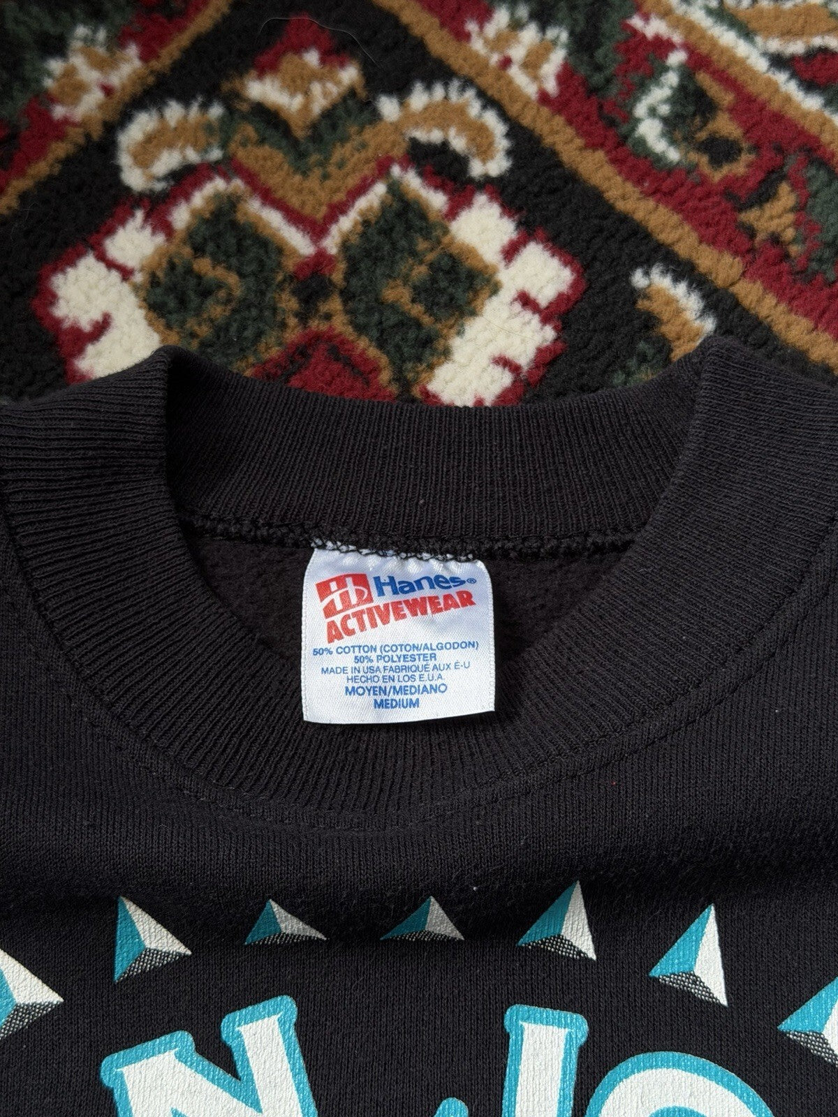 Vintage San Jose Sharks 1993 Men Sweatshirt Pullover Crew Bite Logo Hockey Sz M