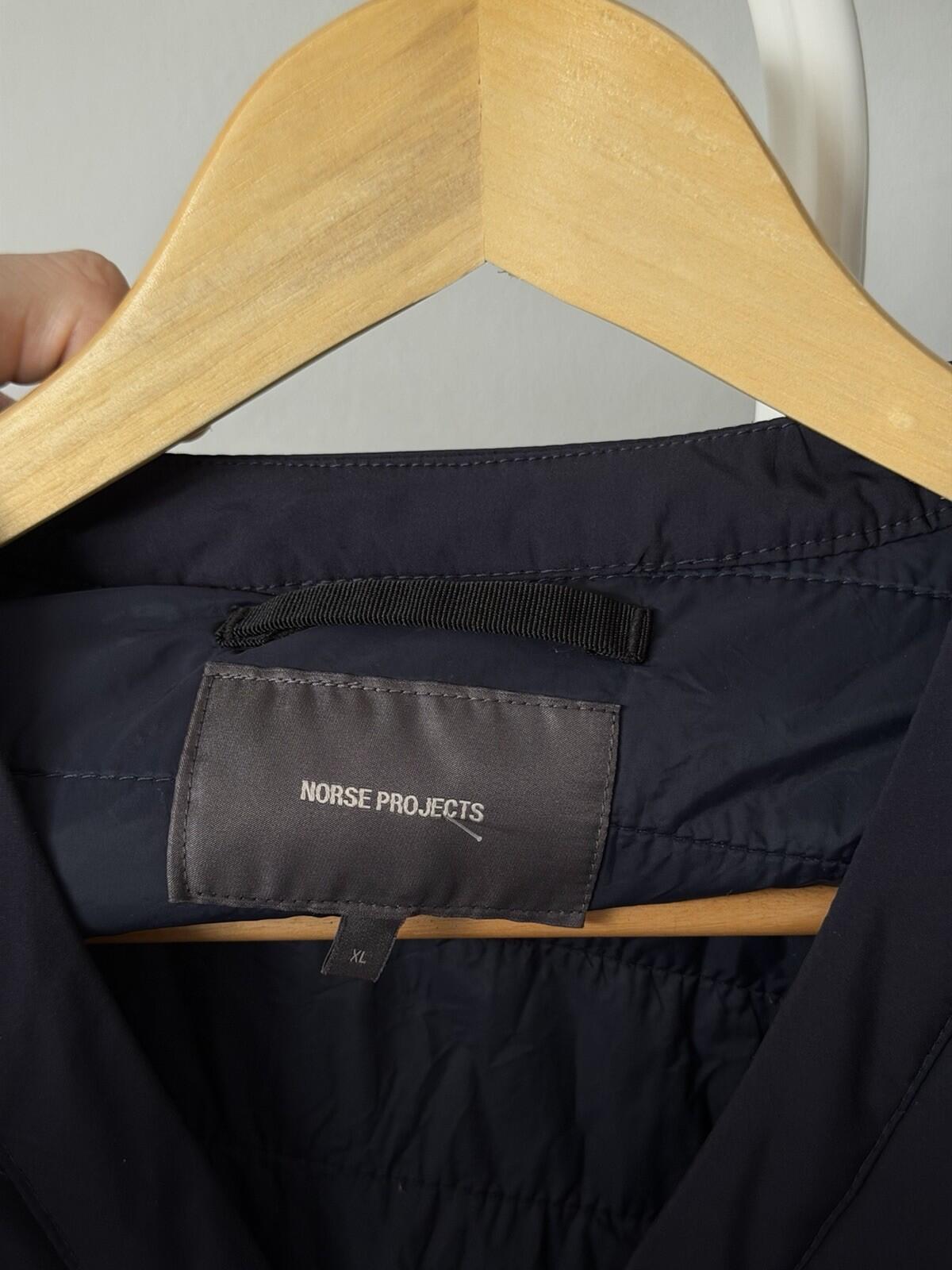Norse Projects Otto Light WR Nylon Midlayer Collarless Navy Blue Jacket XL