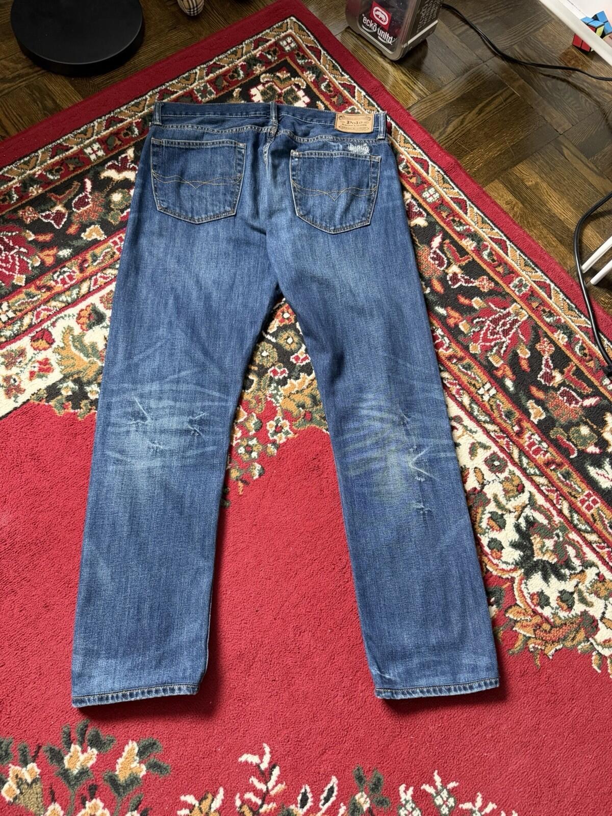 Ralph Lauren Polo Sashiko Repaired Patchwork Jeans Blue Size 34/32 Denim Pants