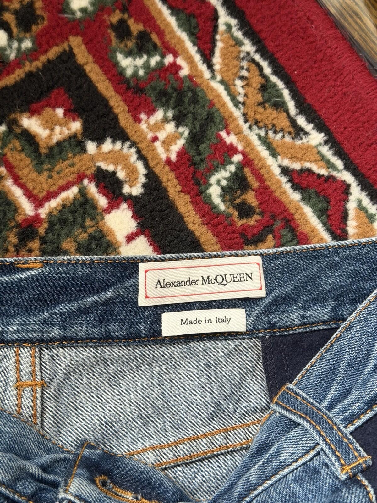 Alexander McQueen High Rise Media Mix Wool/Cotton Cargo Jeans