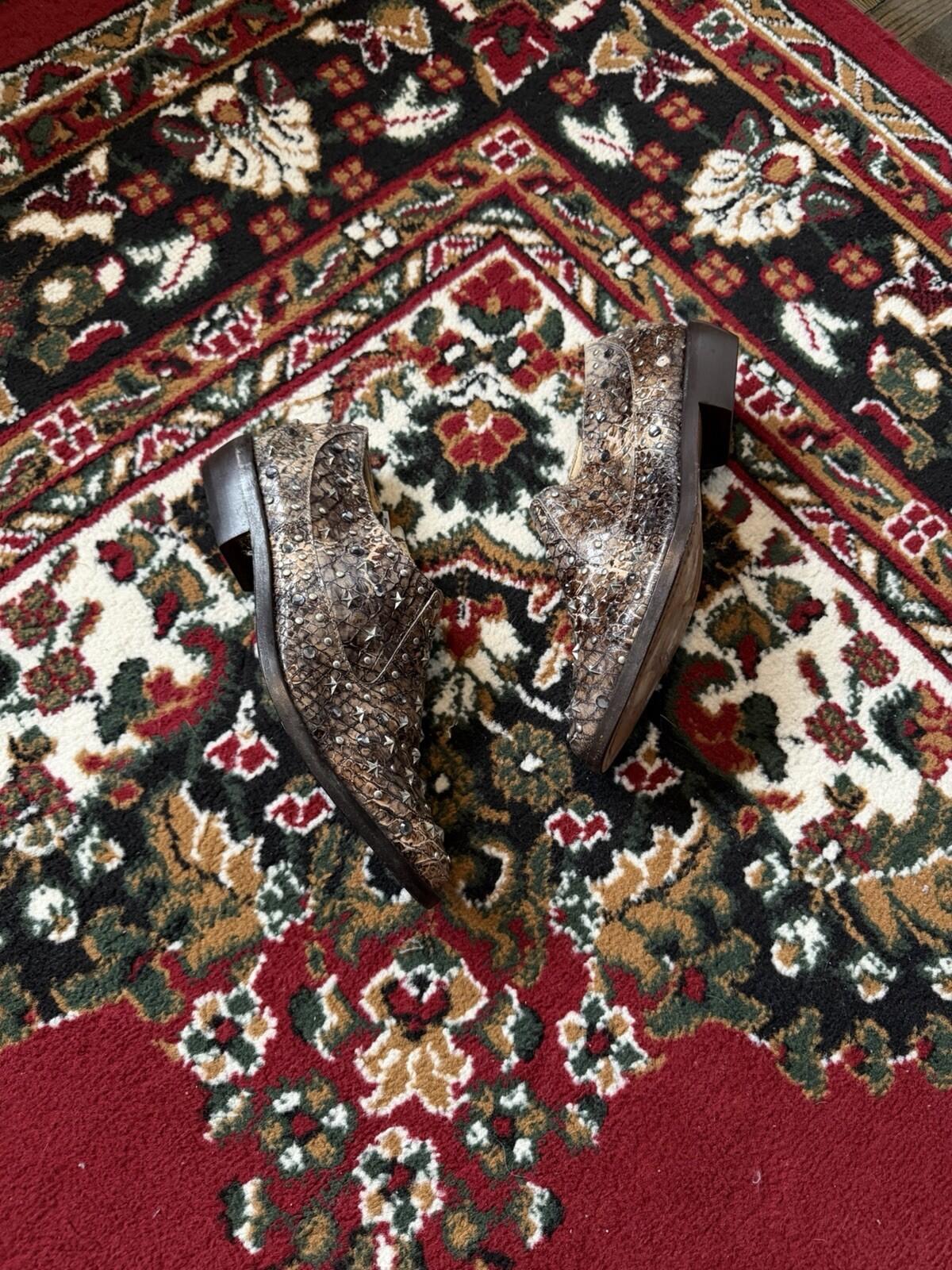Jimmy Choo For H&M Python Exotic Western Cowboy Short Studs Shoes EU 37 | US 6