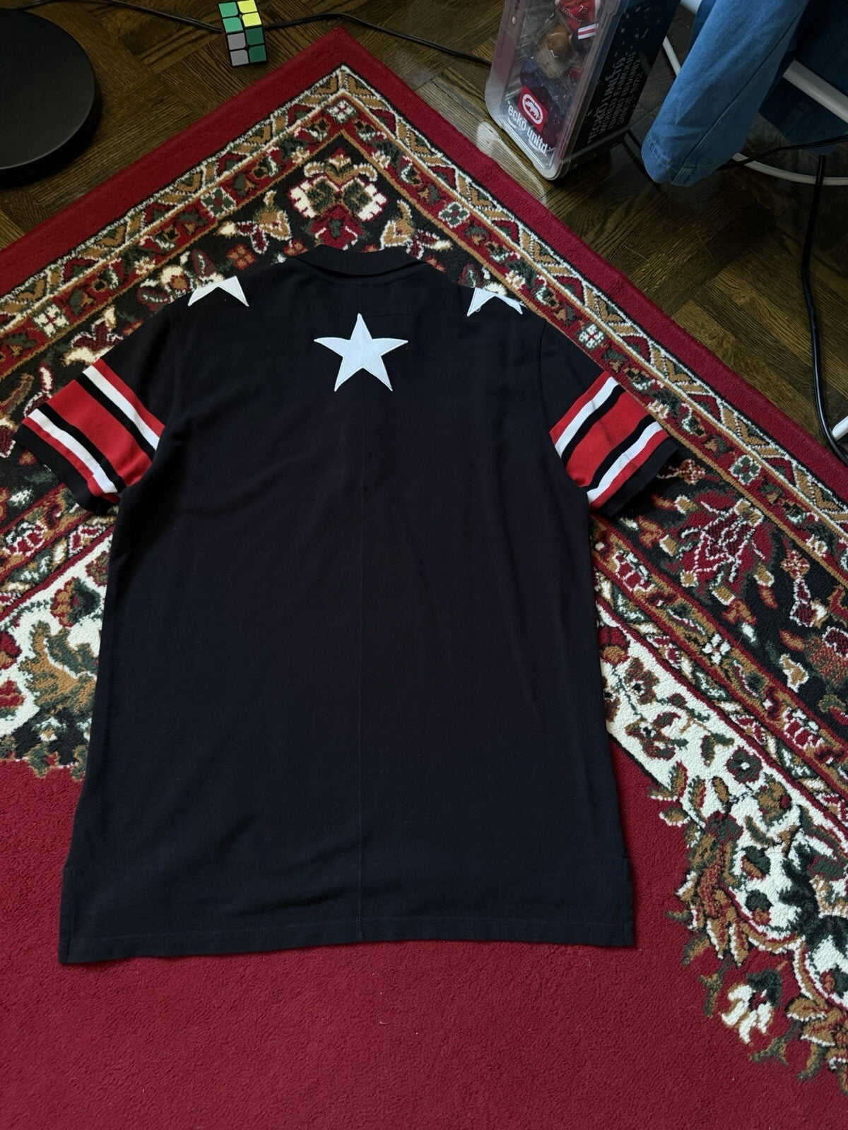 Givenchy White Stars Polo Shirt Size M Collared Shirt Tee