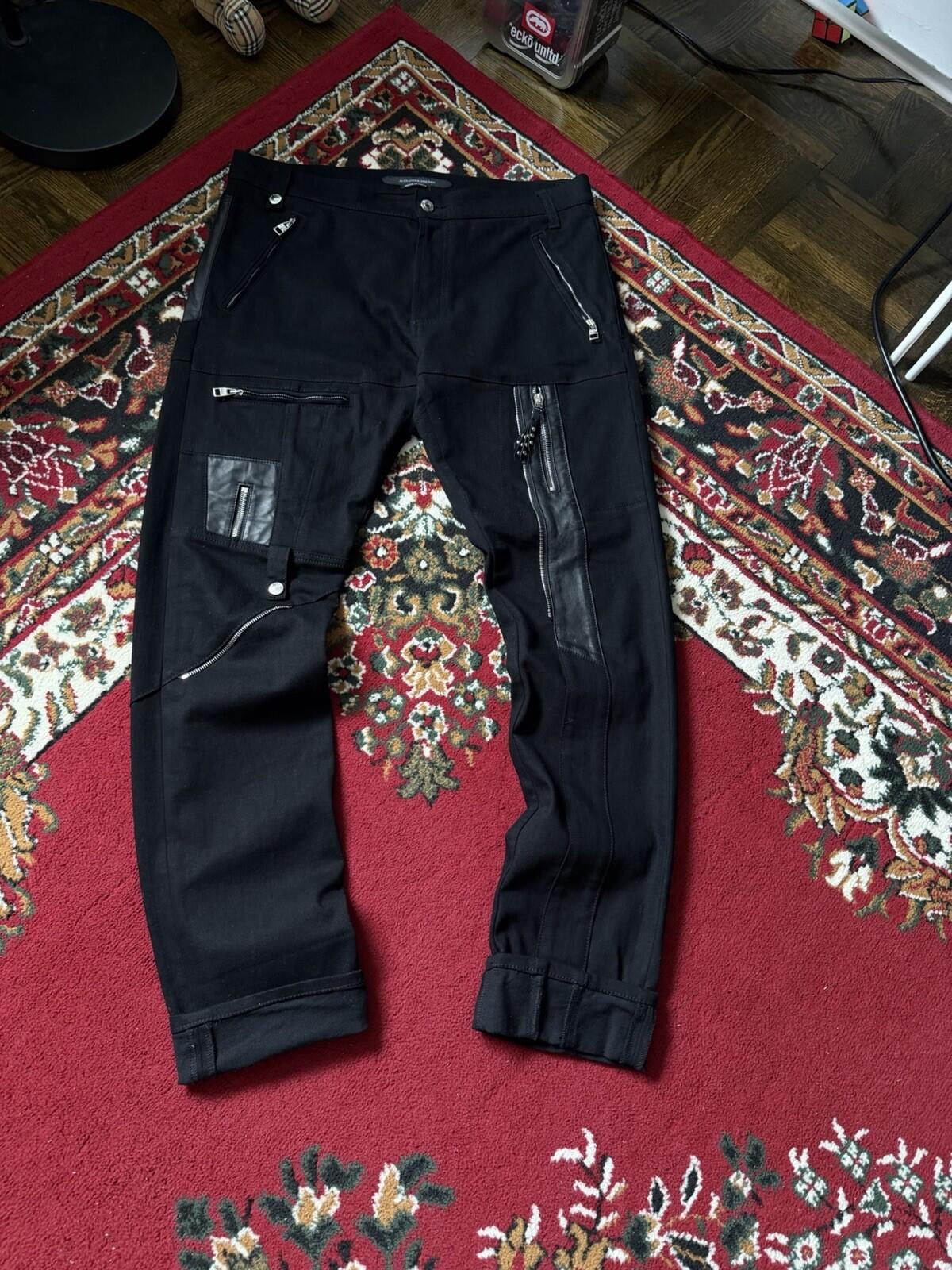 Alexander McQueen All Over Zip Black Slim Jeans - EU 52 Denim Pants