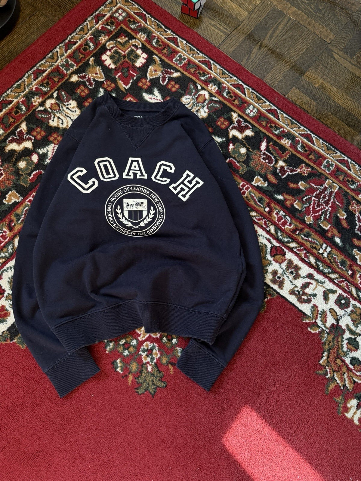 Coach Varsity Crewneck Sweatshirt Men’s Size XS Navy