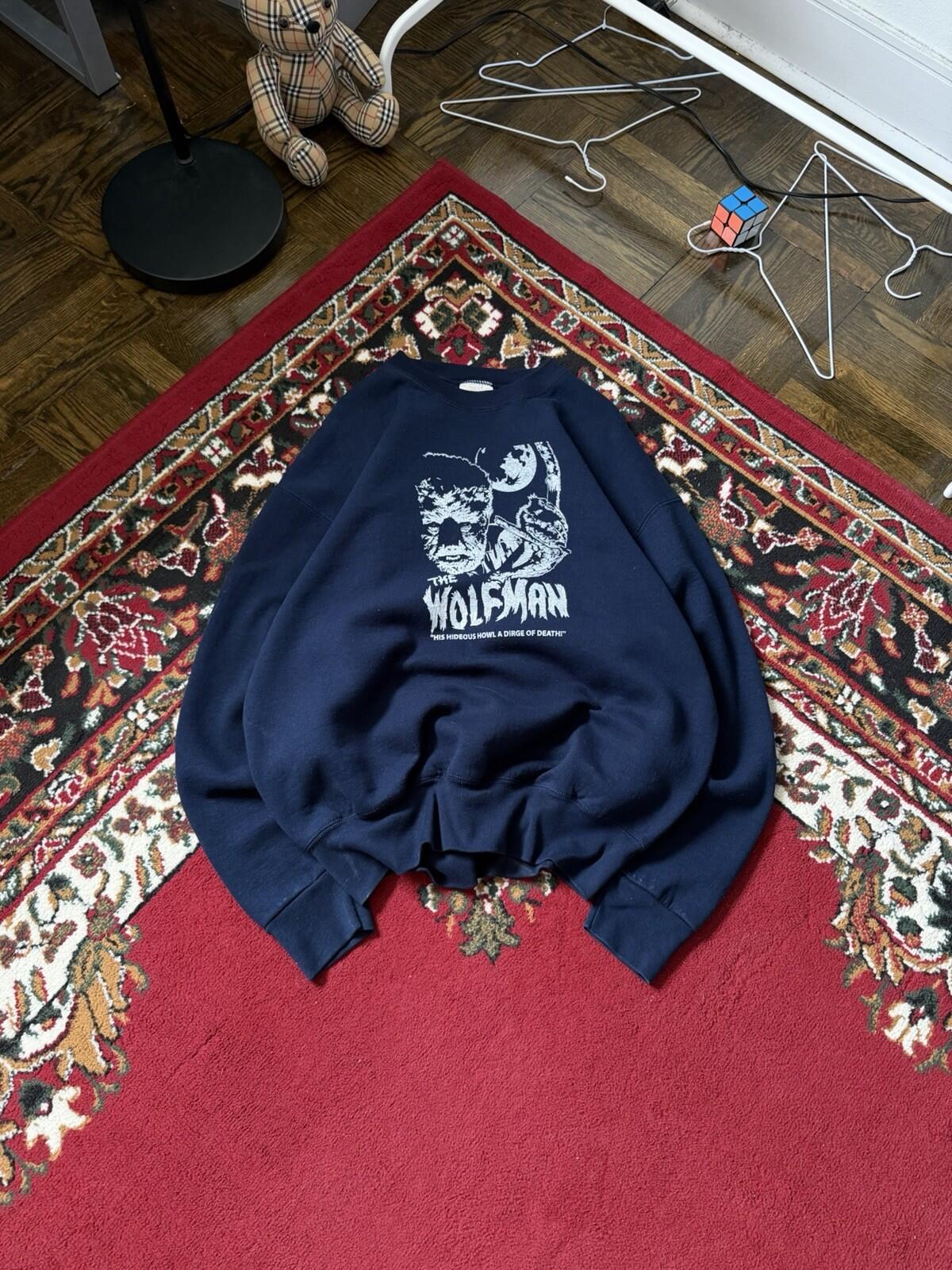 Vintage The Wolf Man 1941 "His Hideous Howl a Dirge Of Death" Movie Sweatshirt