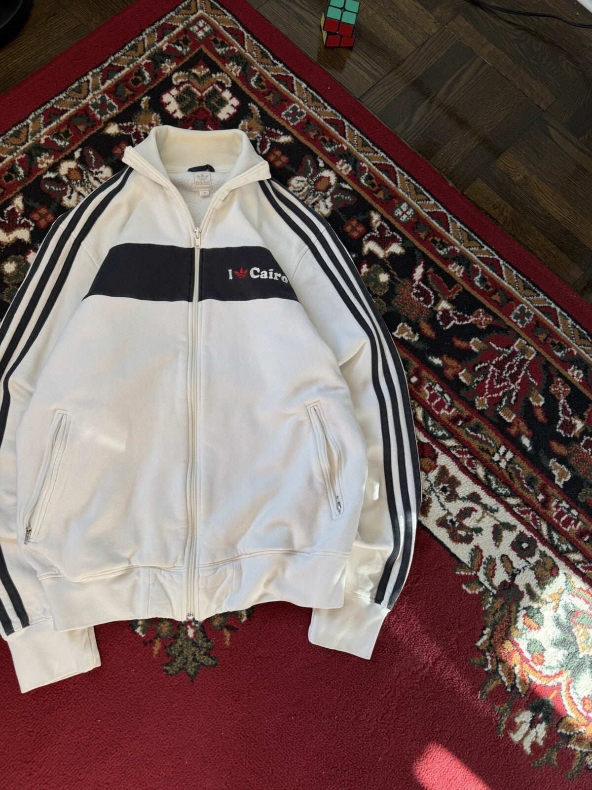 00s Adidas Vintage "I Love Cairo" Zip Up Sweater Track Jacket