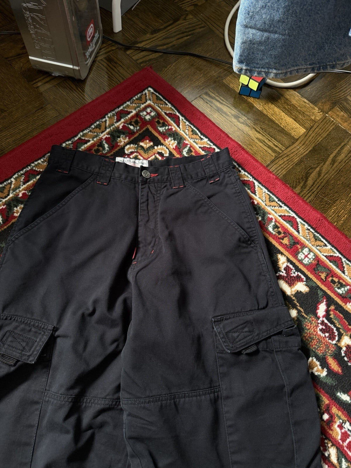 VTG Y2K Ecko Pants/Shorts Men's Size 30 BLK Rhino Baggy Utility Cargo
