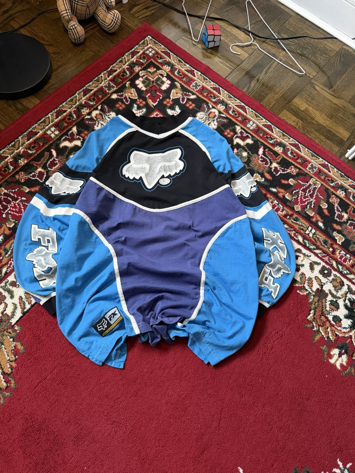 90s Vintage Fox Aero Racing Long Sleeve Shirt Sweater Sleeve Logos Size L USA