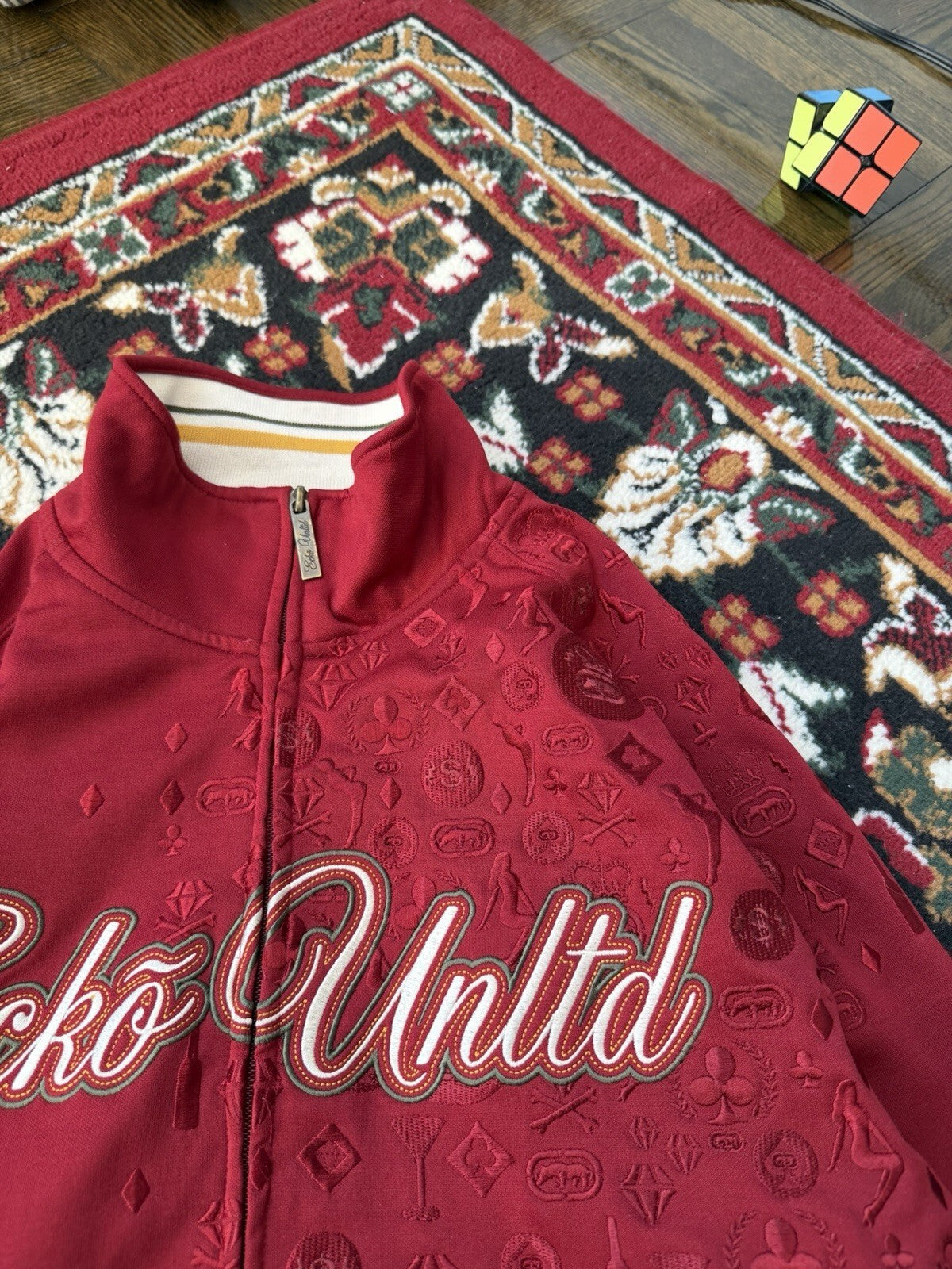 Vintage Ecko Untld Spell Out Gambling Zip Up Jacket Sweater Size L