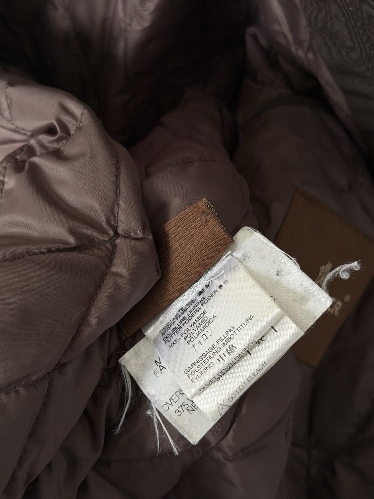Moncler Nylon Down Coat Mocha Brown Jacket Size 3 Logo Mens