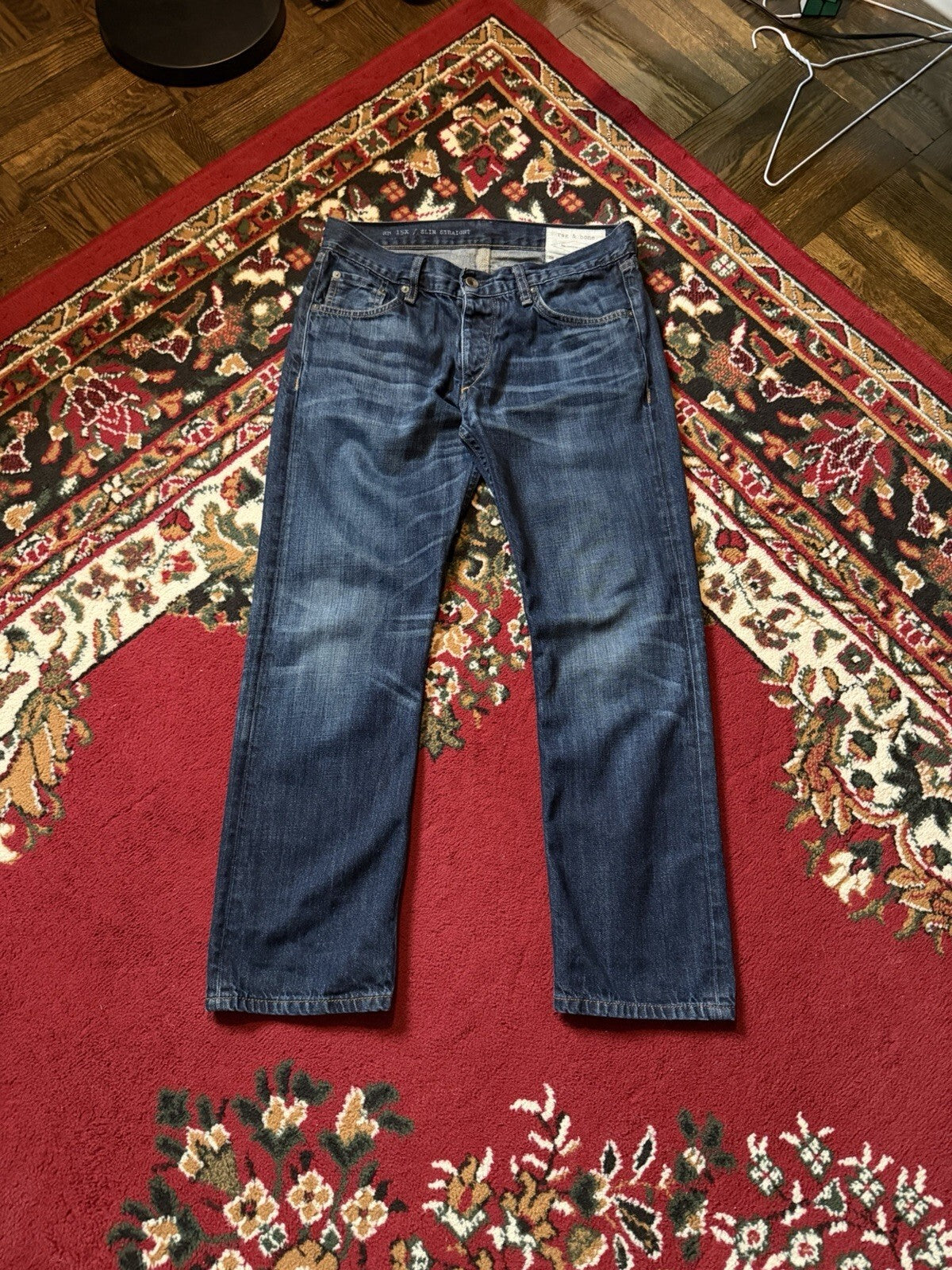 Rag & Bone RB 15X Jeans Mens 31 Slim Straight Button Fly Handmade in USA
