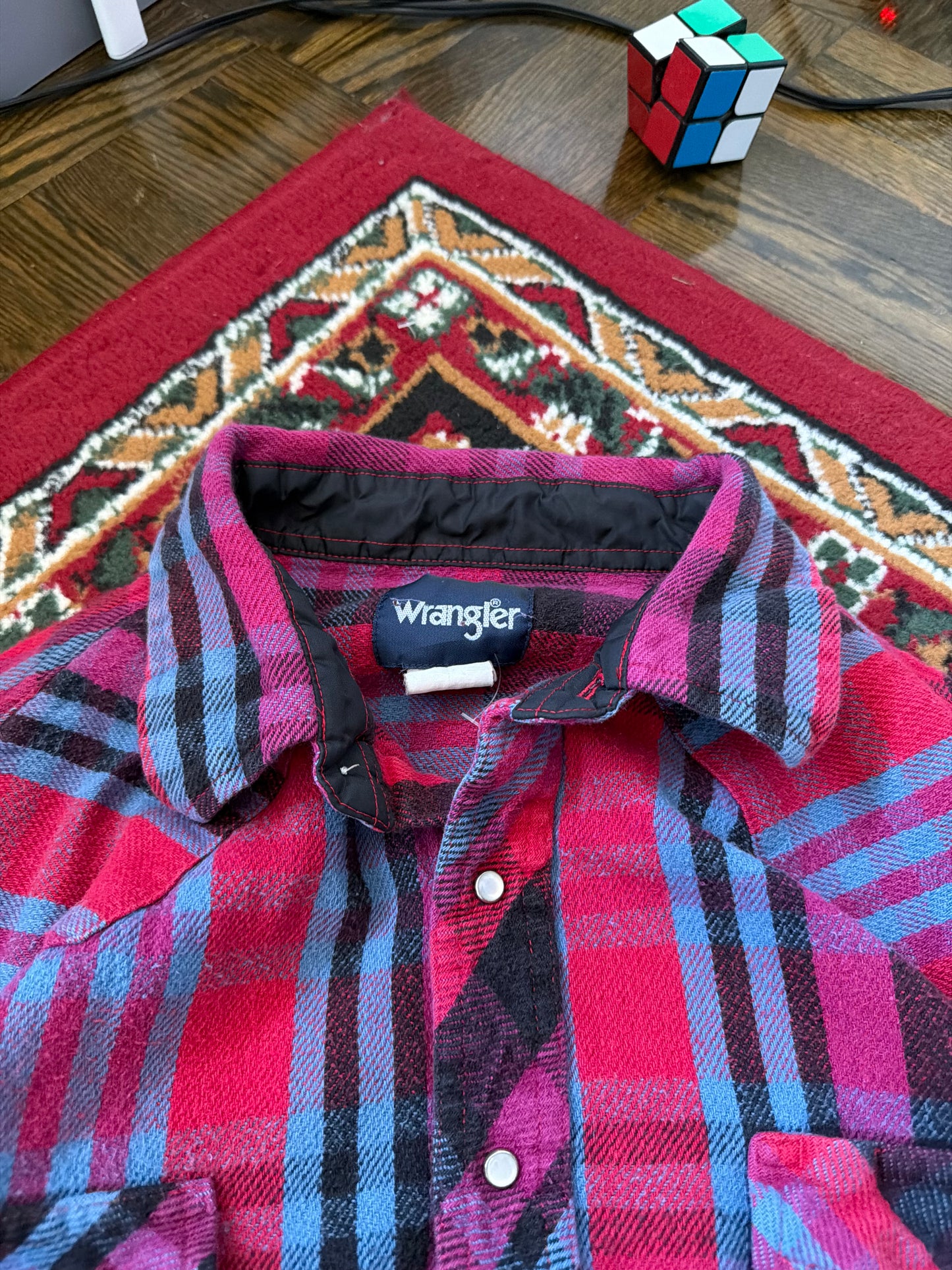 Wrangler Flannel Aztec Southwest Pearl Snap Western Shirt
