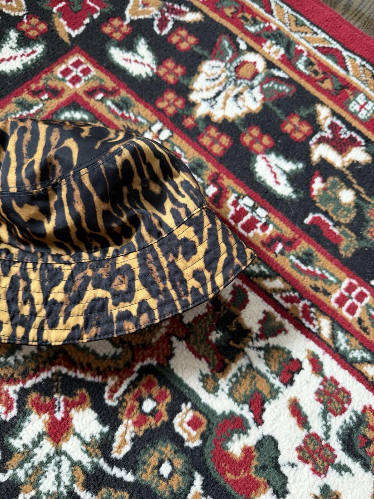 Burberry Leopard Pattern Bucket Hat Brown Black Polyamide