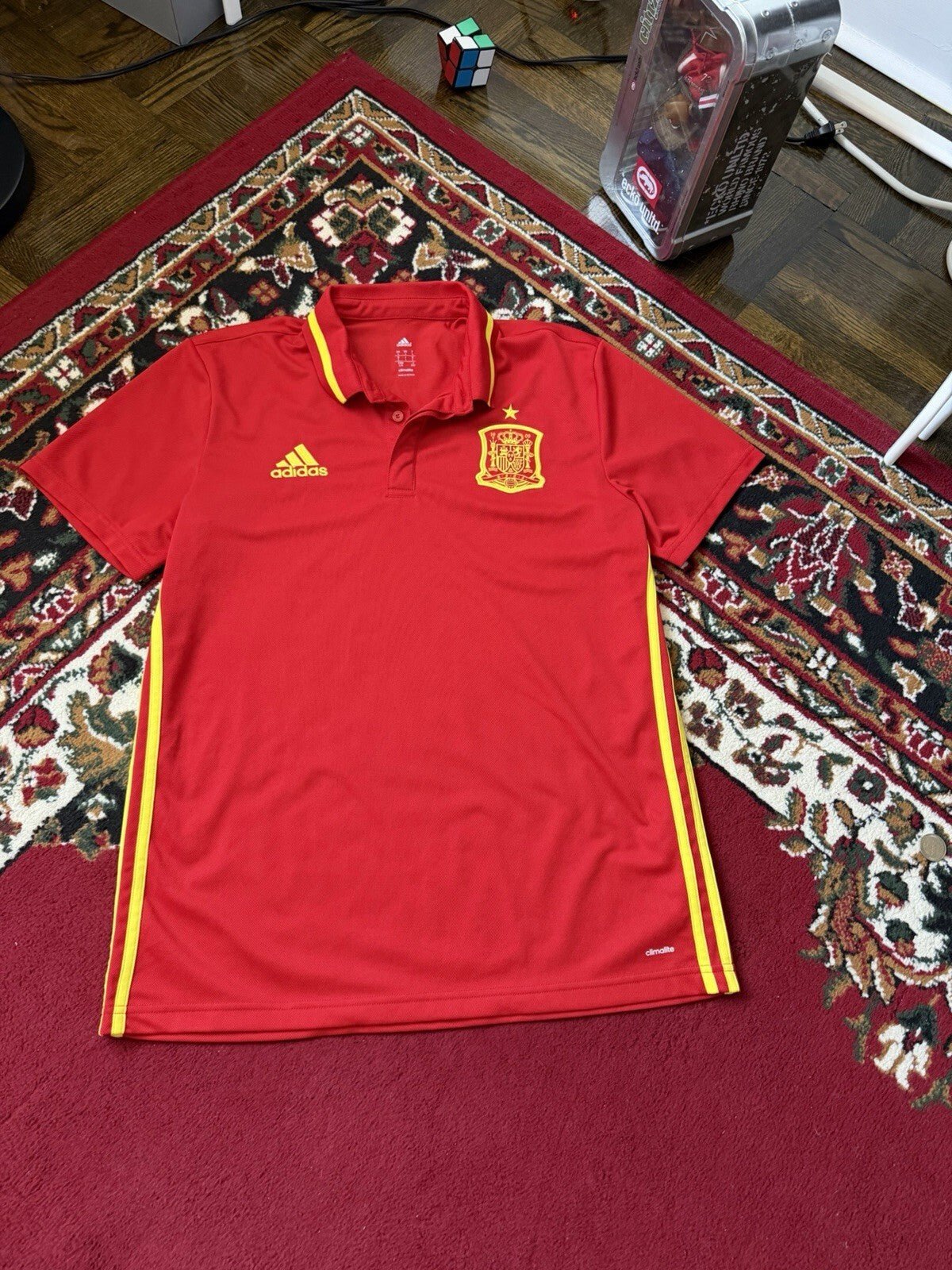 Spain 2015/16 Home Soccer Jersey Football Shirt Adidas Men's Size L