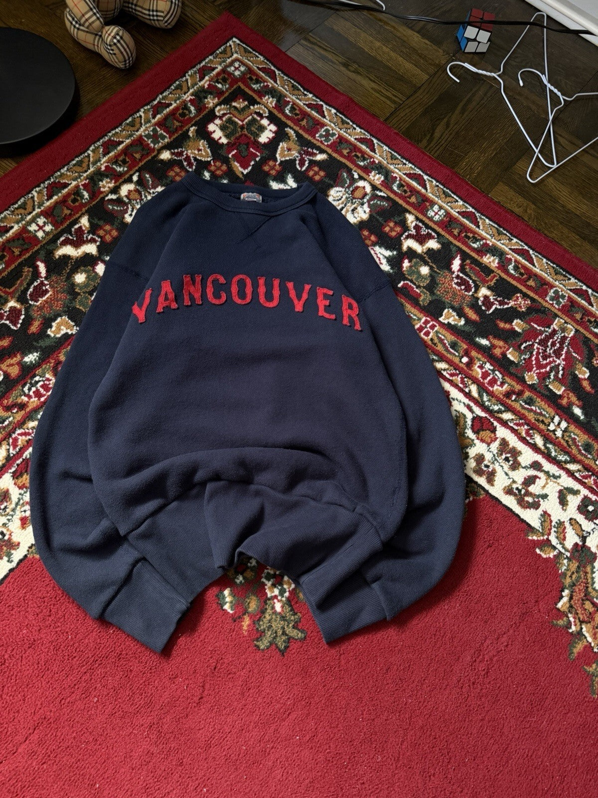 Ebbets Field Flannels Vancouver Embroidered Sewn Logo Sweater Knit Size S
