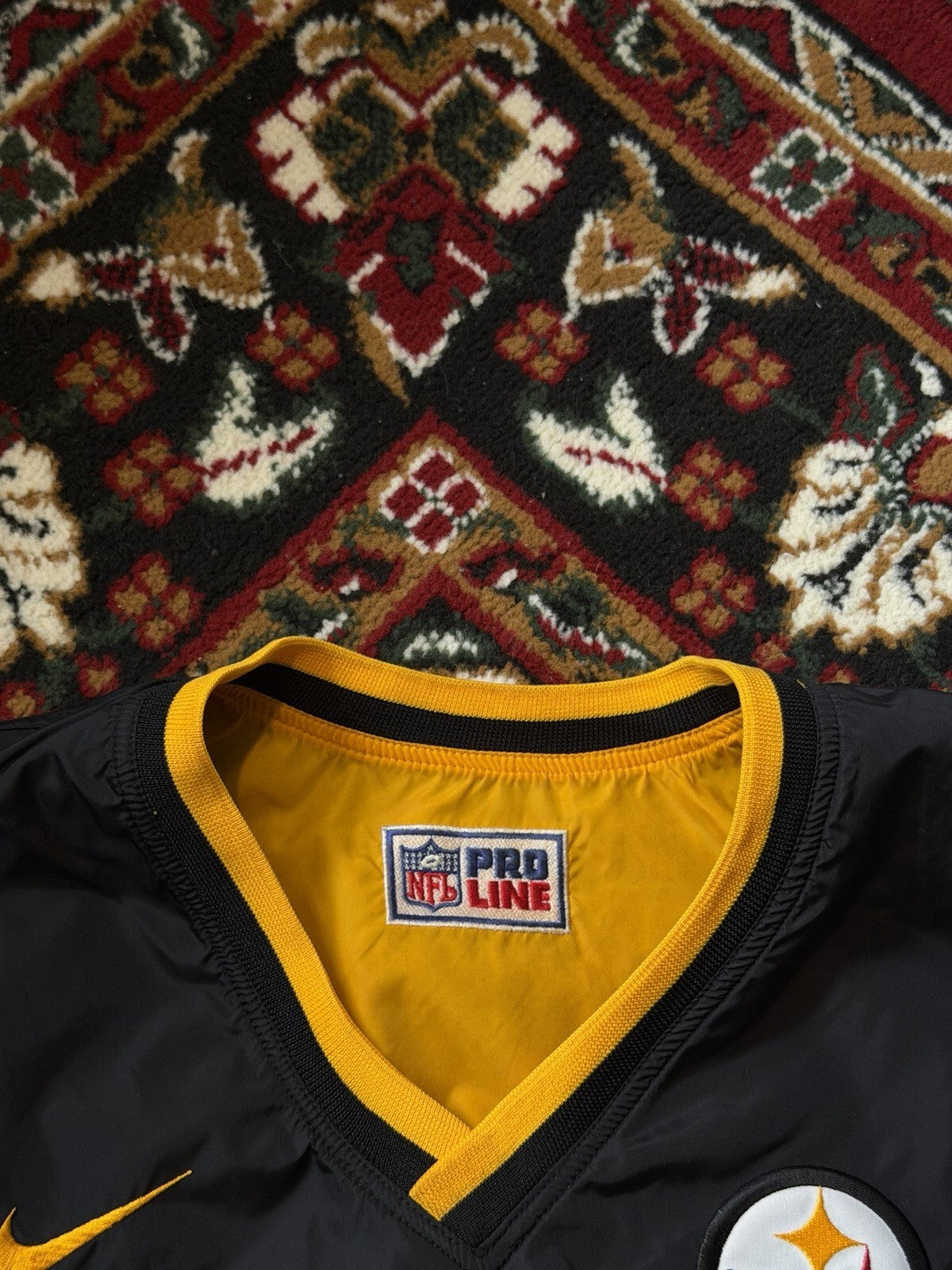 Vintage 90s Nike Steelers Reversible NFL Nylon Sweatshirt Jacket XL