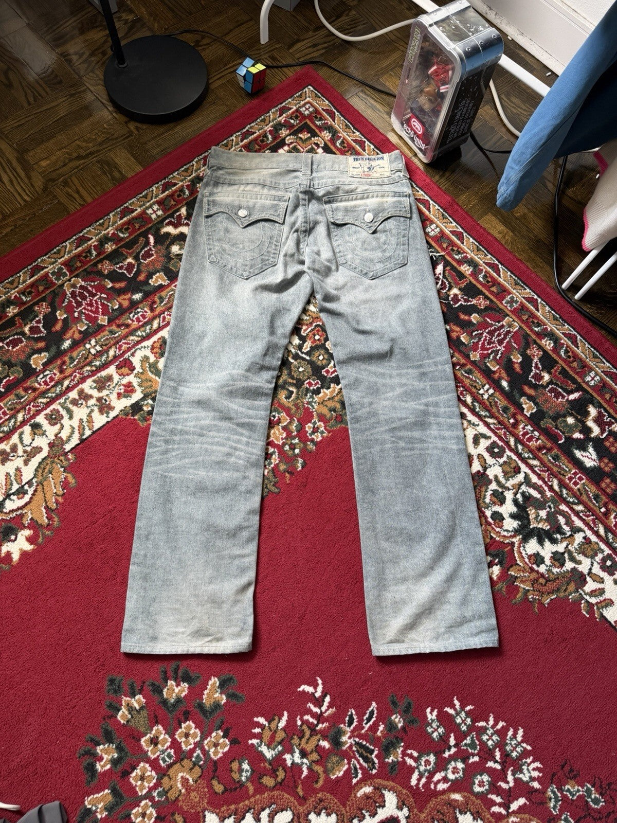 Vintage True Religion Patchwork Jeans Distressed Straight Jeans Y2k 00s