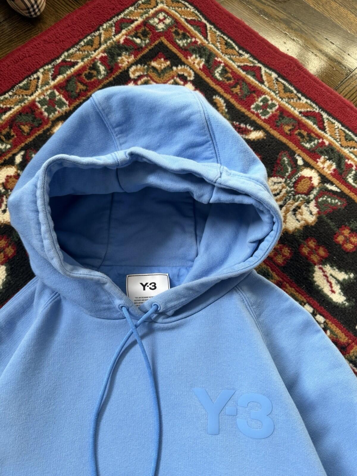 Y-3 Yohji Yamamoto x Adidas Classic Logo Hoodie Baby Blue Size S