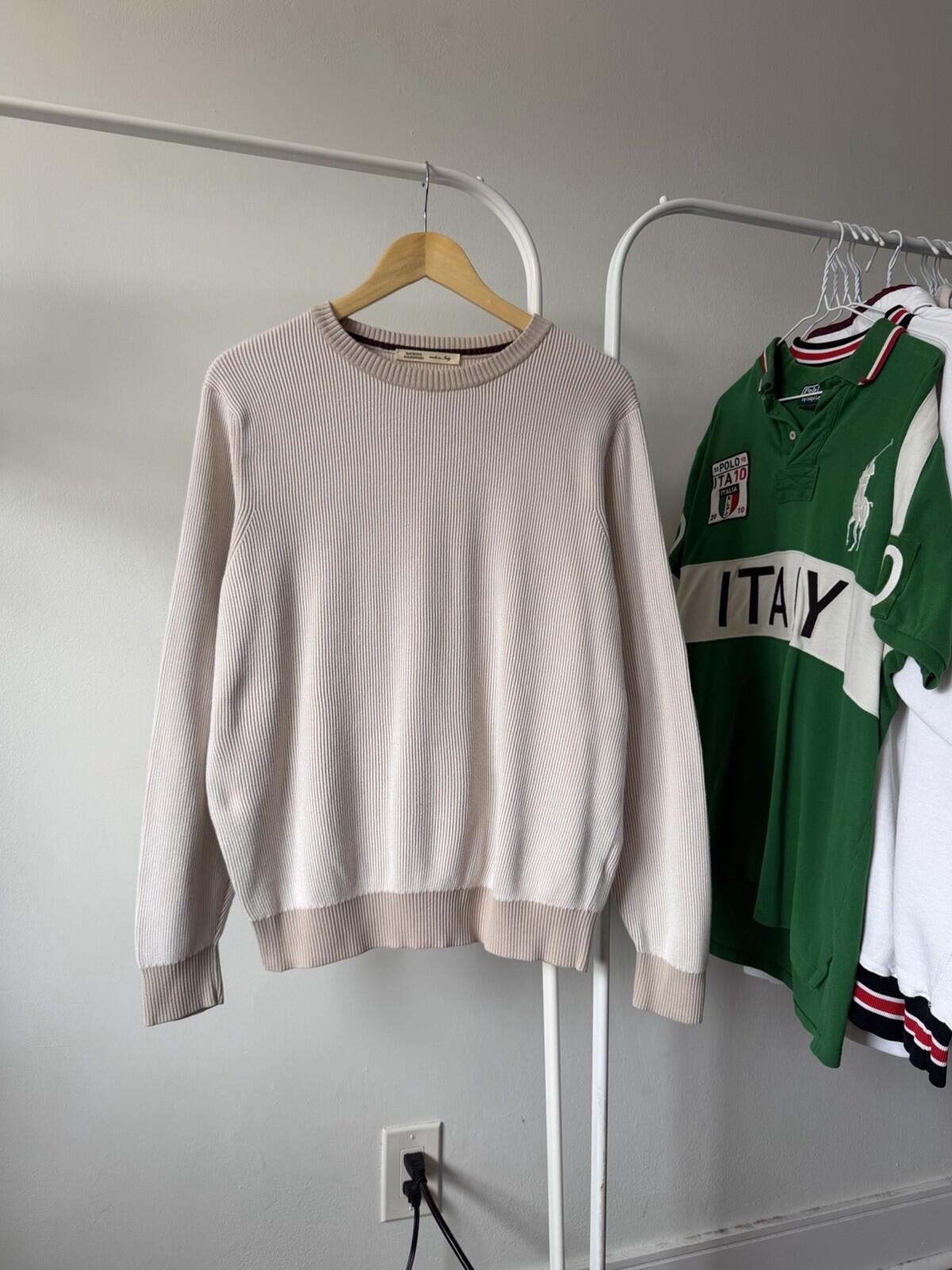 Maurizio Baldassari Silk-Cotton Ribbed Crewneck Sweater