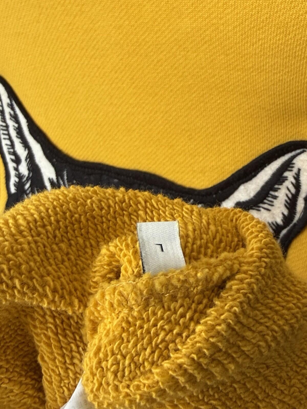 Authentic Gucci Yellow Mustard Mystic Cat Sweatshirt  L Embroidered Gucc