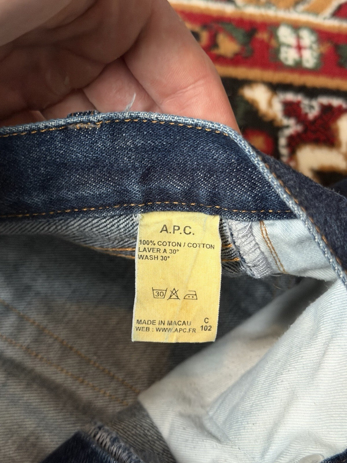APC Rue De Paris Hipster Men's Size 30 Red Selvedge Distressed Slim Jeans A.P.C