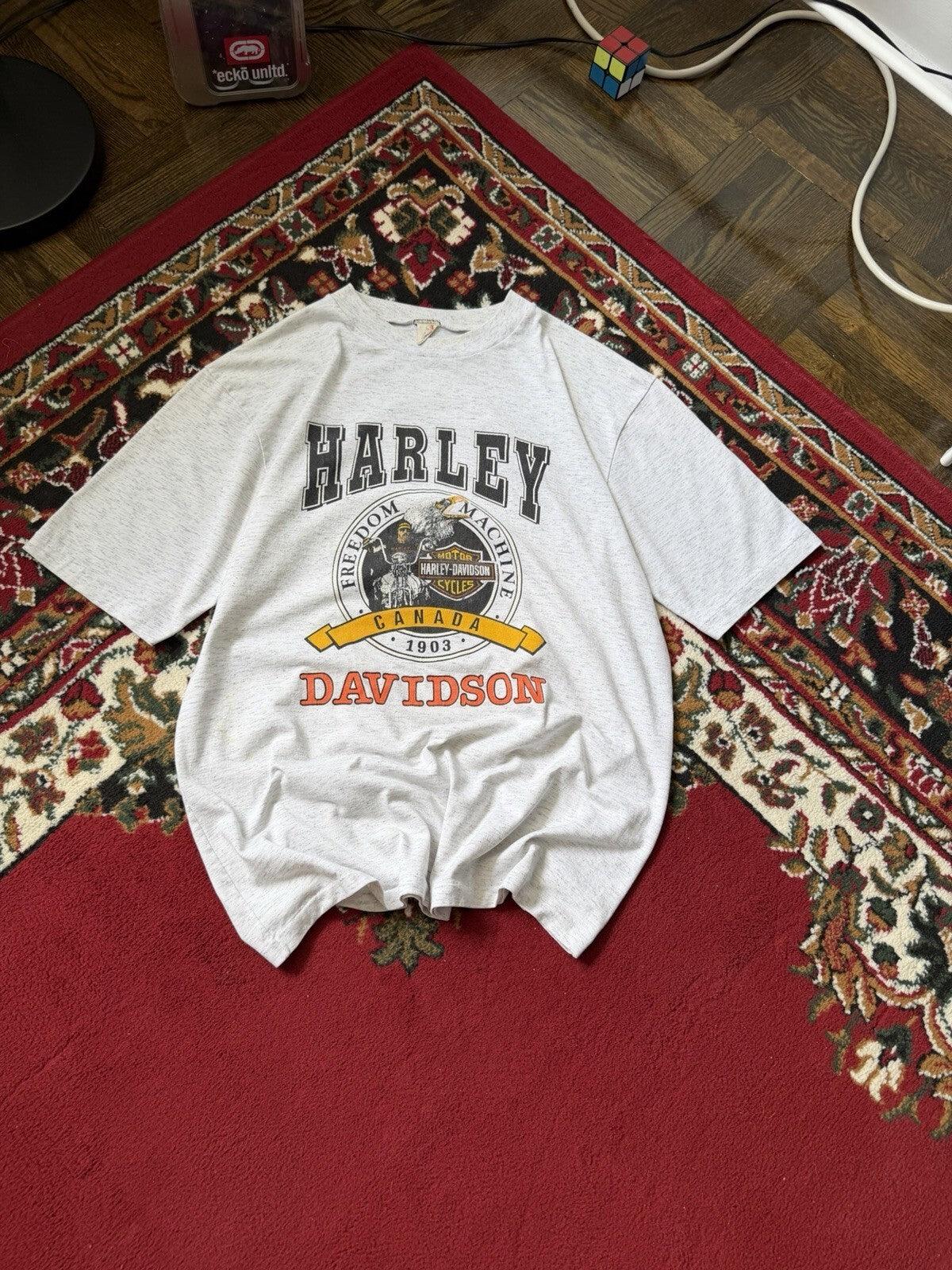 Vintage Harley Davidson Niagara Falls Canada Eagle Motorcycle Men's M Tee 90s
