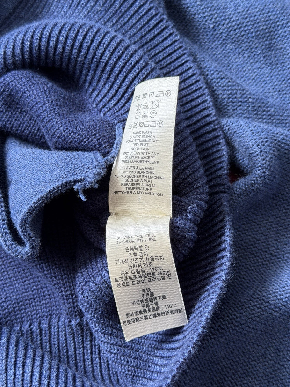Burberry Brit Knit Men’s Classic Blue Zip Up Hoodie Size M Sweater