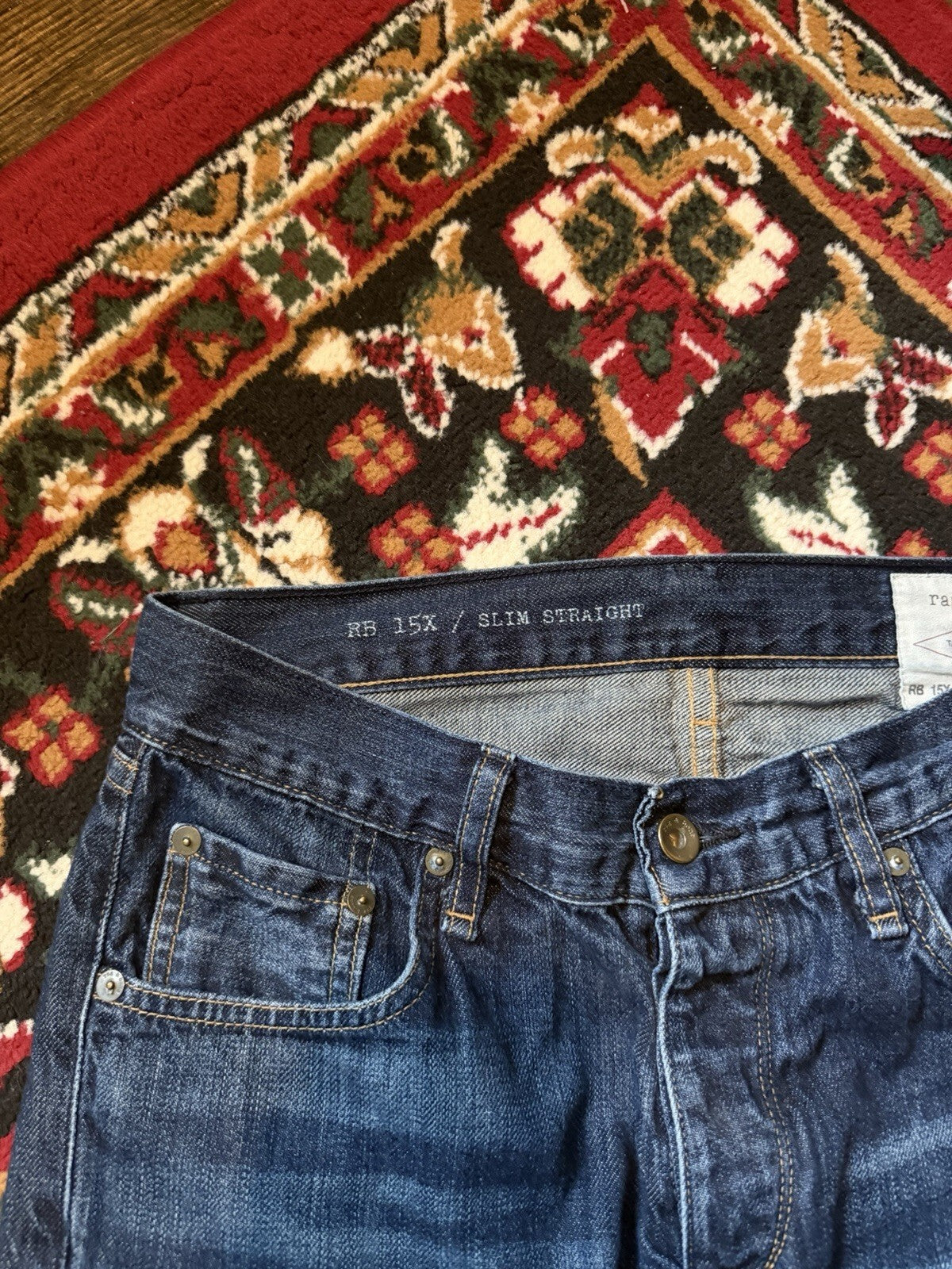 Rag & Bone RB 15X Jeans Mens 31 Slim Straight Button Fly Handmade in USA