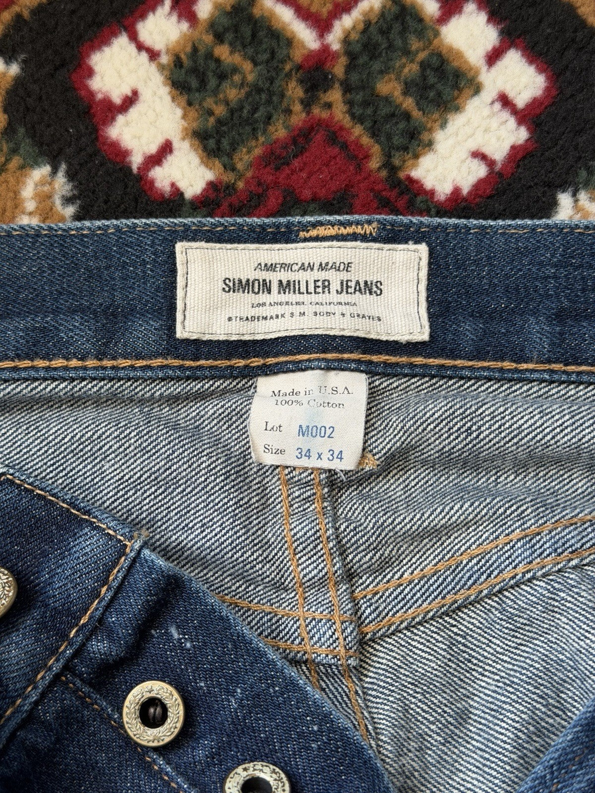 Simon Miller Jeans American Made RedLine Selvedge Denim Button Fly USA Made