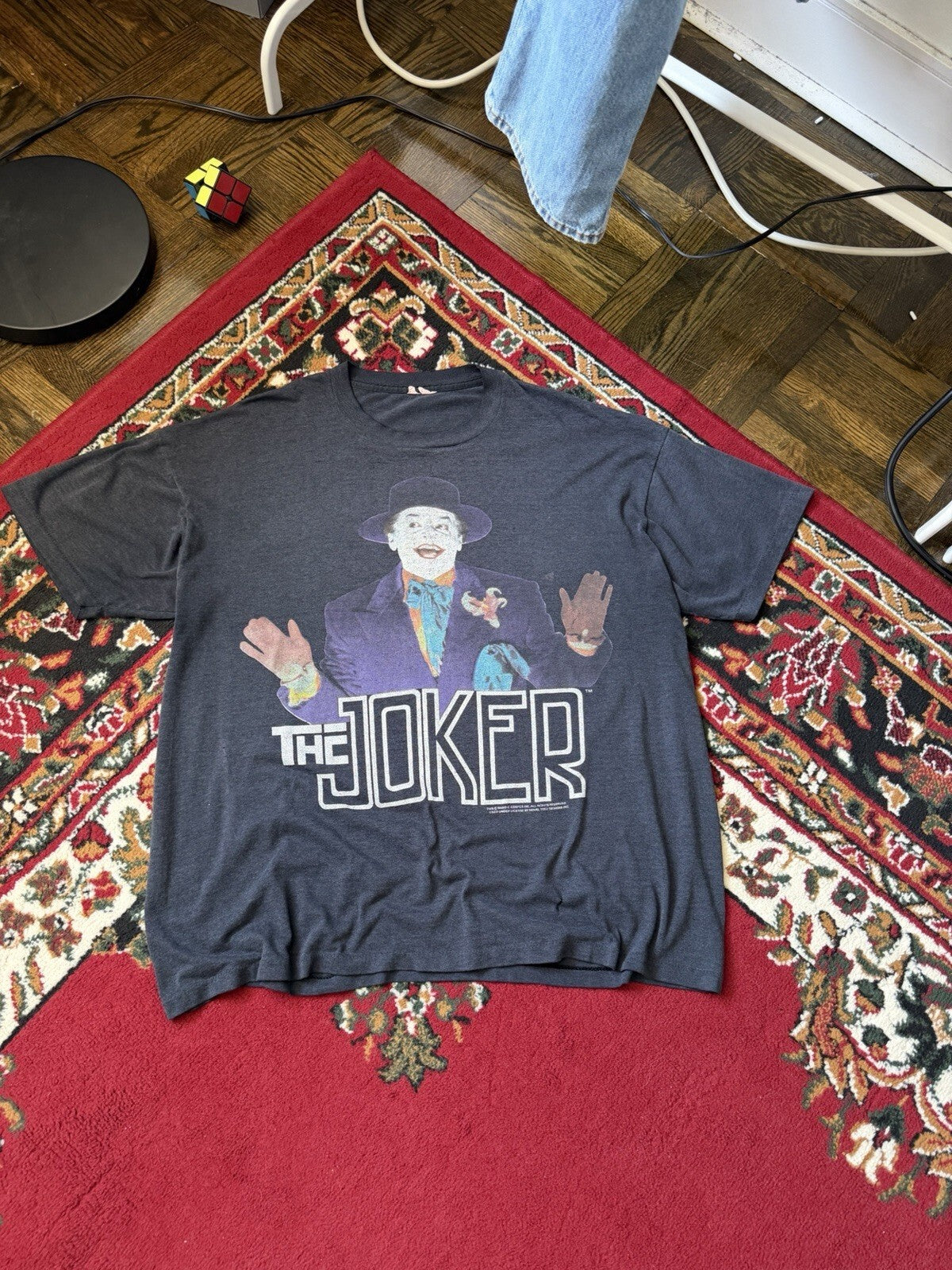 Vintage The Joker 1989  Print Batman Movie Promo Tee L 80s 90s Shirt