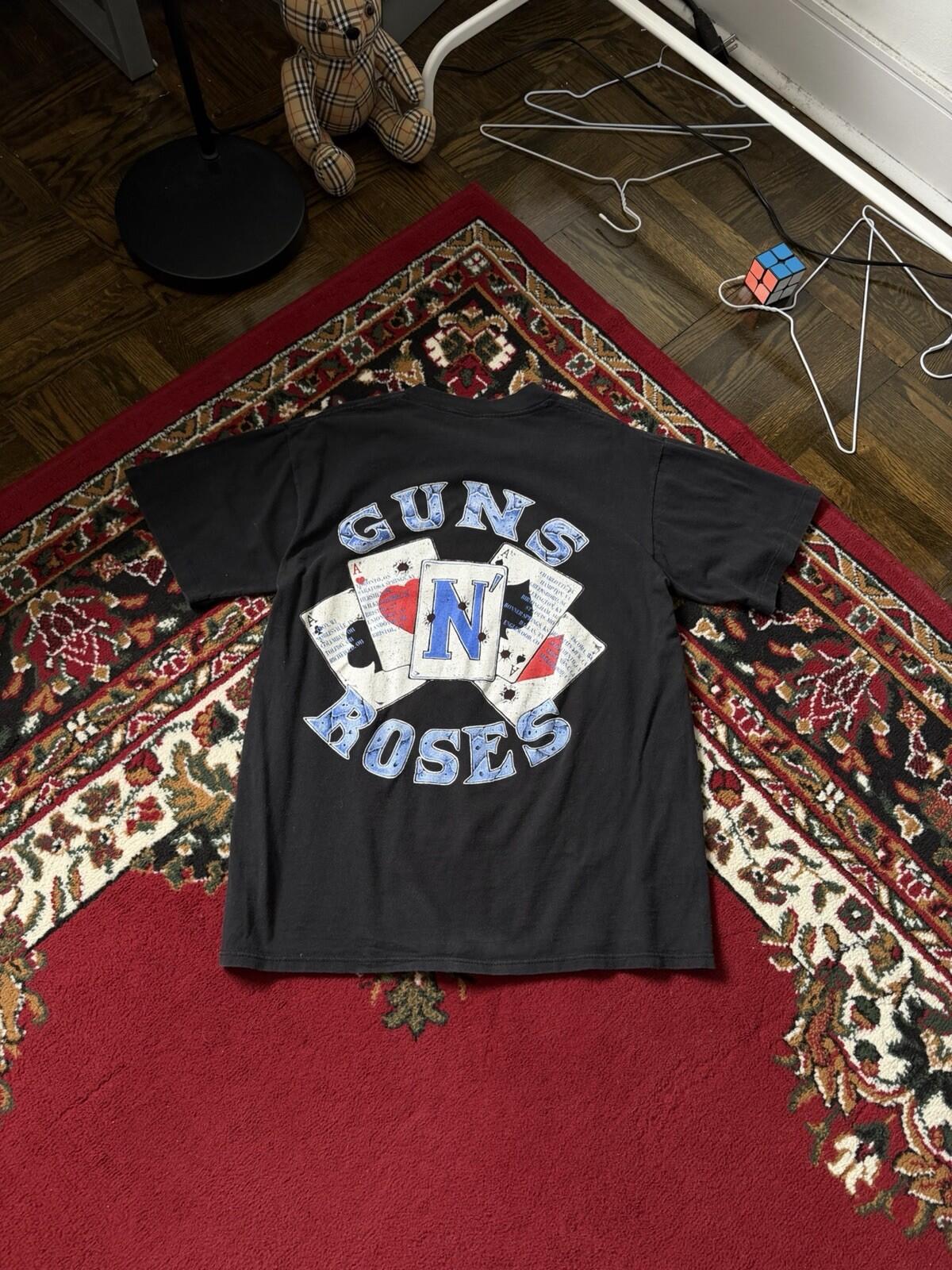 90s Guns N Roses Tshirt "Use Your Illusion Deck Cards" Single Stitch Tee 1991 L