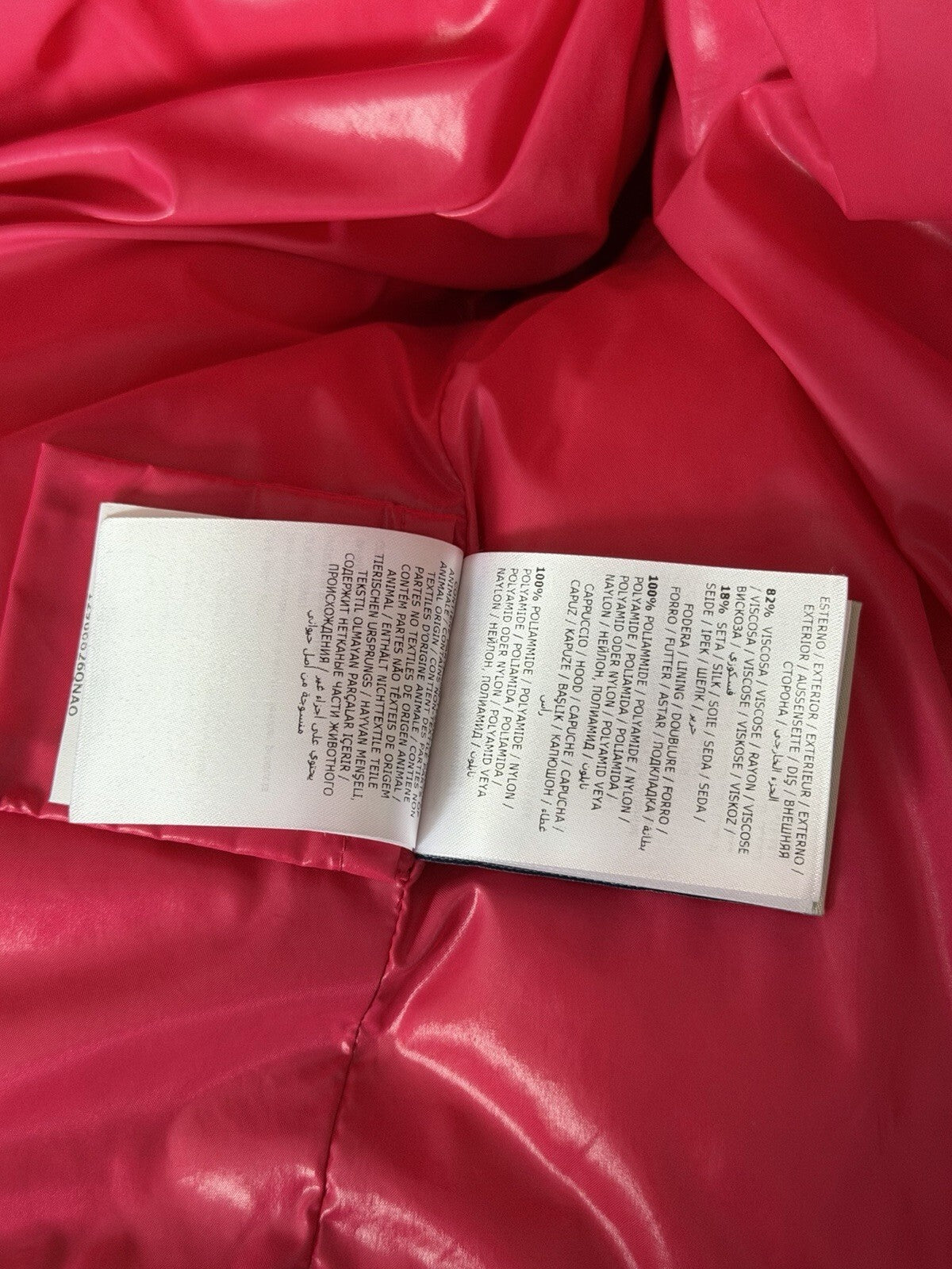 Moncler Fuchsia Caille Velvet Puffer Jacket Coat Womens 0 Pink