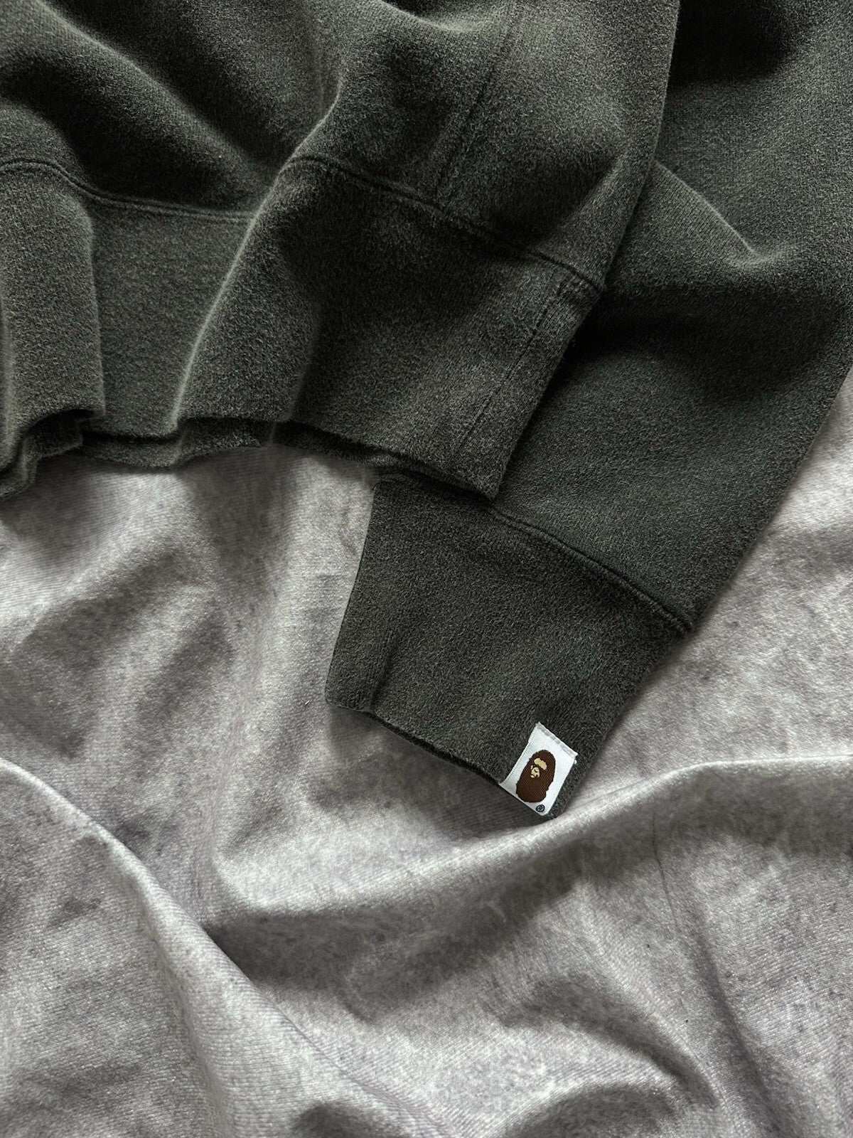 A Bathing Ape Bape Busy Works Washed Black Crewneck Sweatshirt Size M
